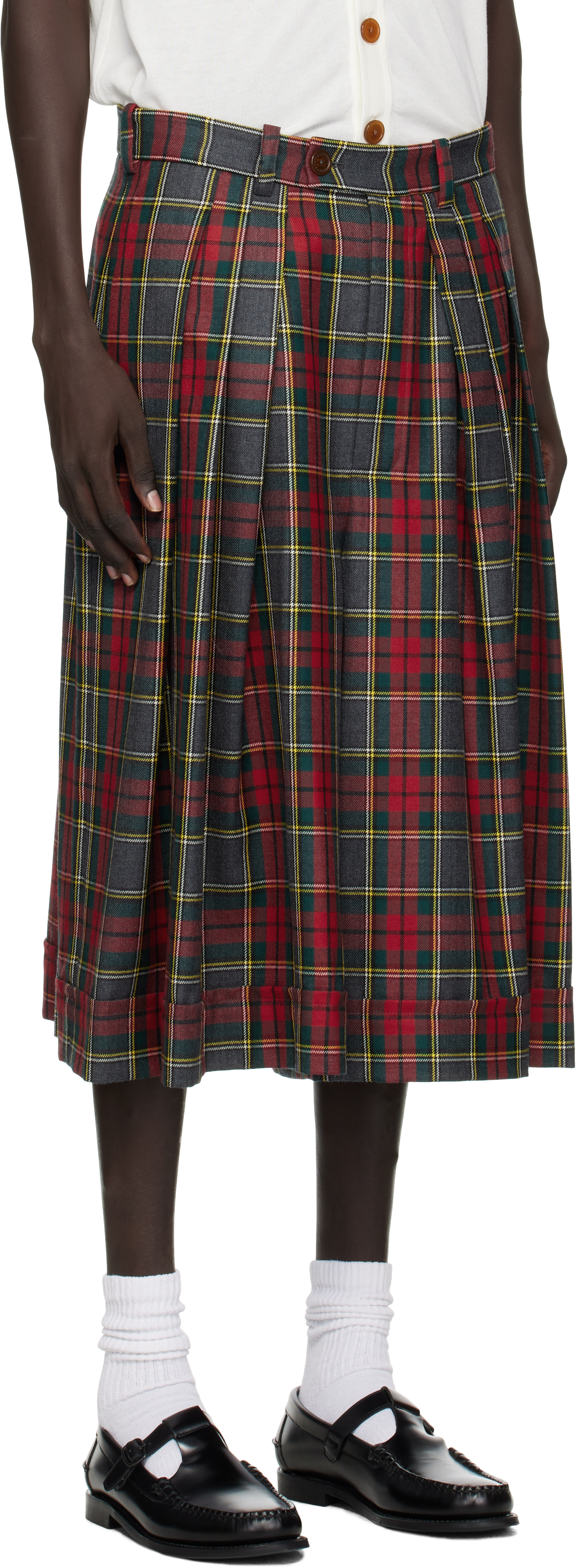 Vivienne Westwood Red & Green Culottes Shorts In Multi
