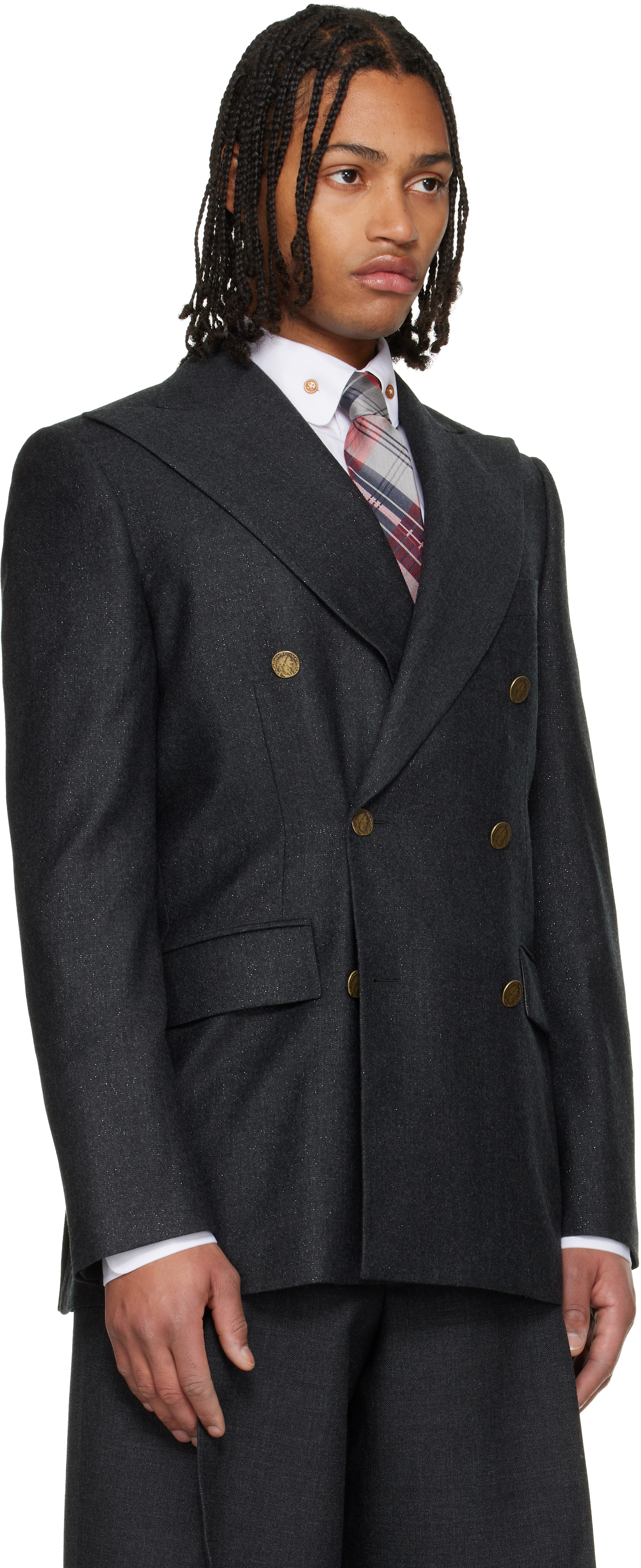 Vivienne Westwood Gray Capitan Blazer In Black