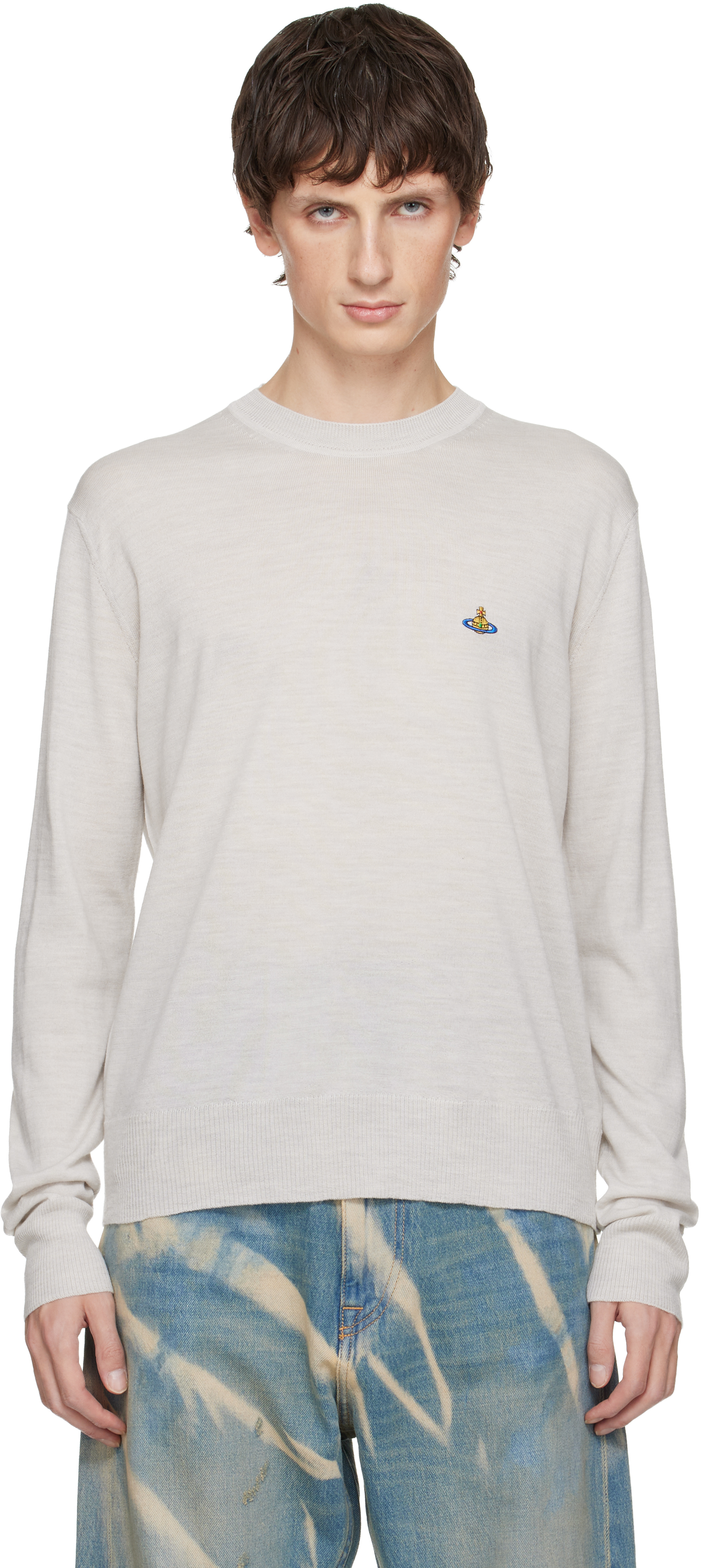 Vivienne Westwood Off-white Alex Round Neck Sweater In Neutral