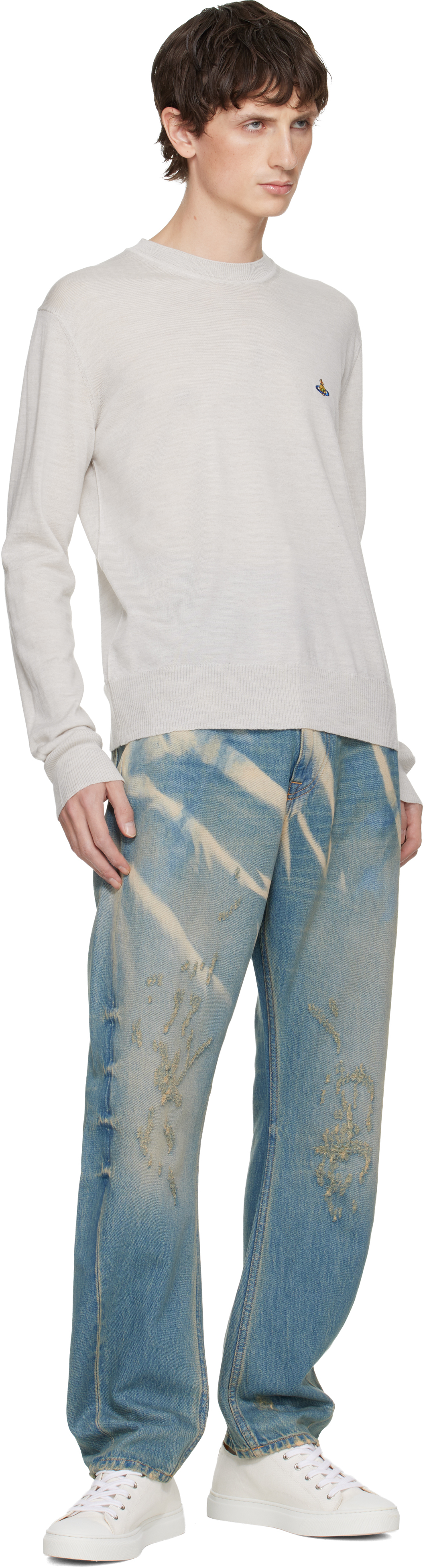 Vivienne Westwood Off-white Alex Round Neck Sweater In Neutral