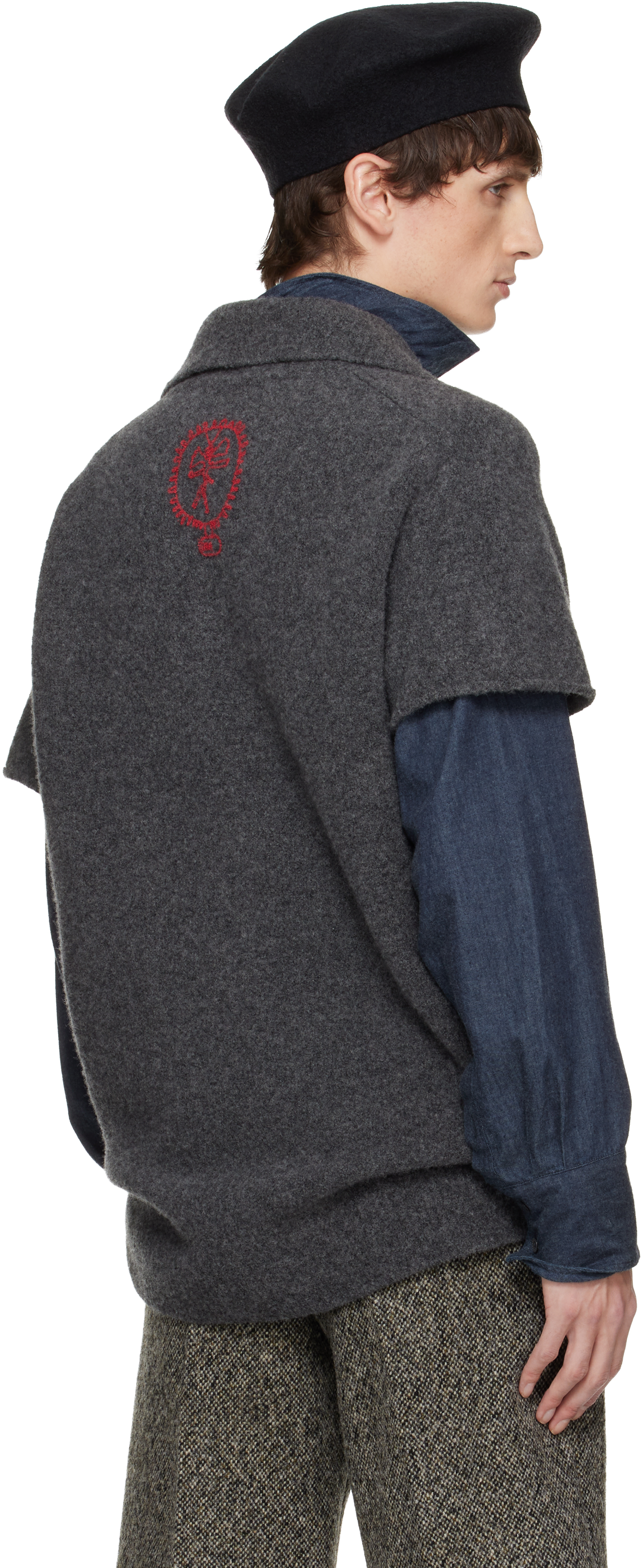 Vivienne Westwood Gray Logo Sweater Vest In Gray