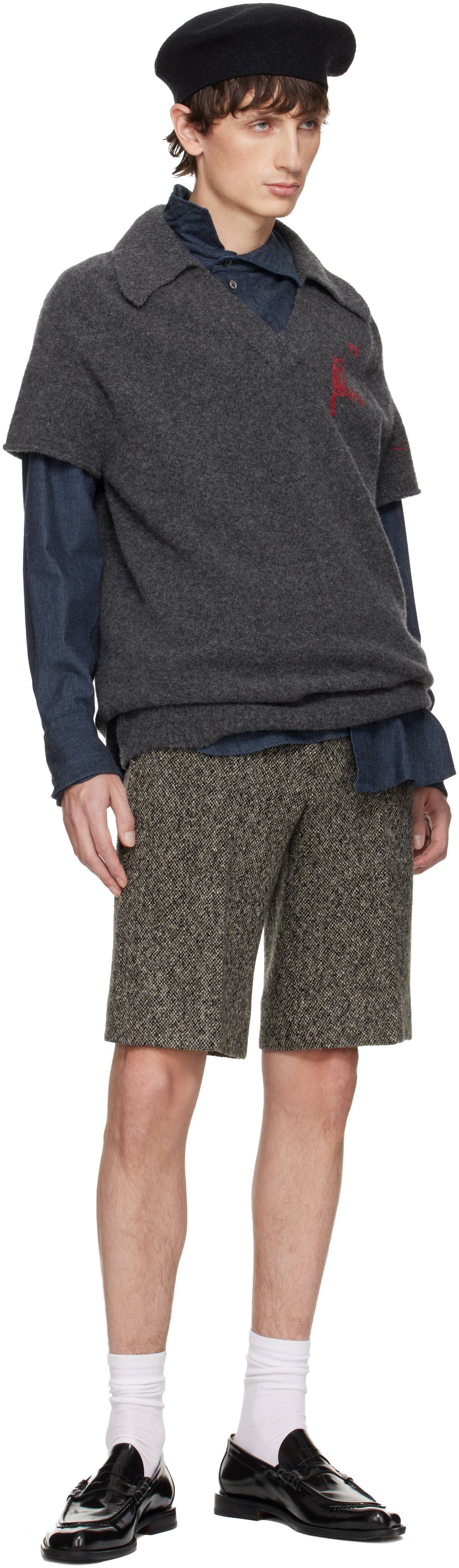 Vivienne Westwood Gray Logo Sweater Vest In Gray