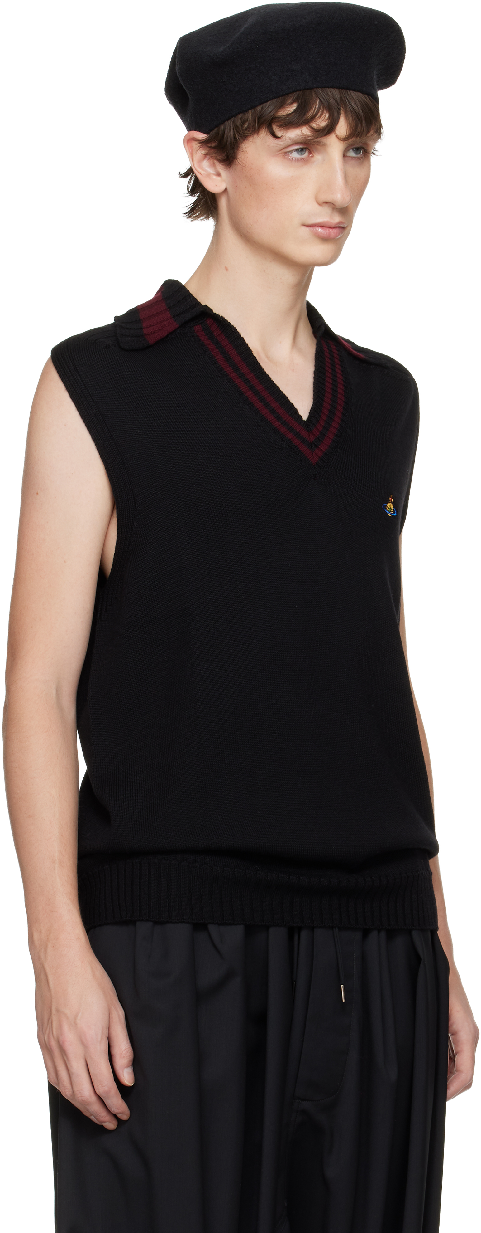 Vivienne Westwood V-neck Sleeveless Knitwear In Black
