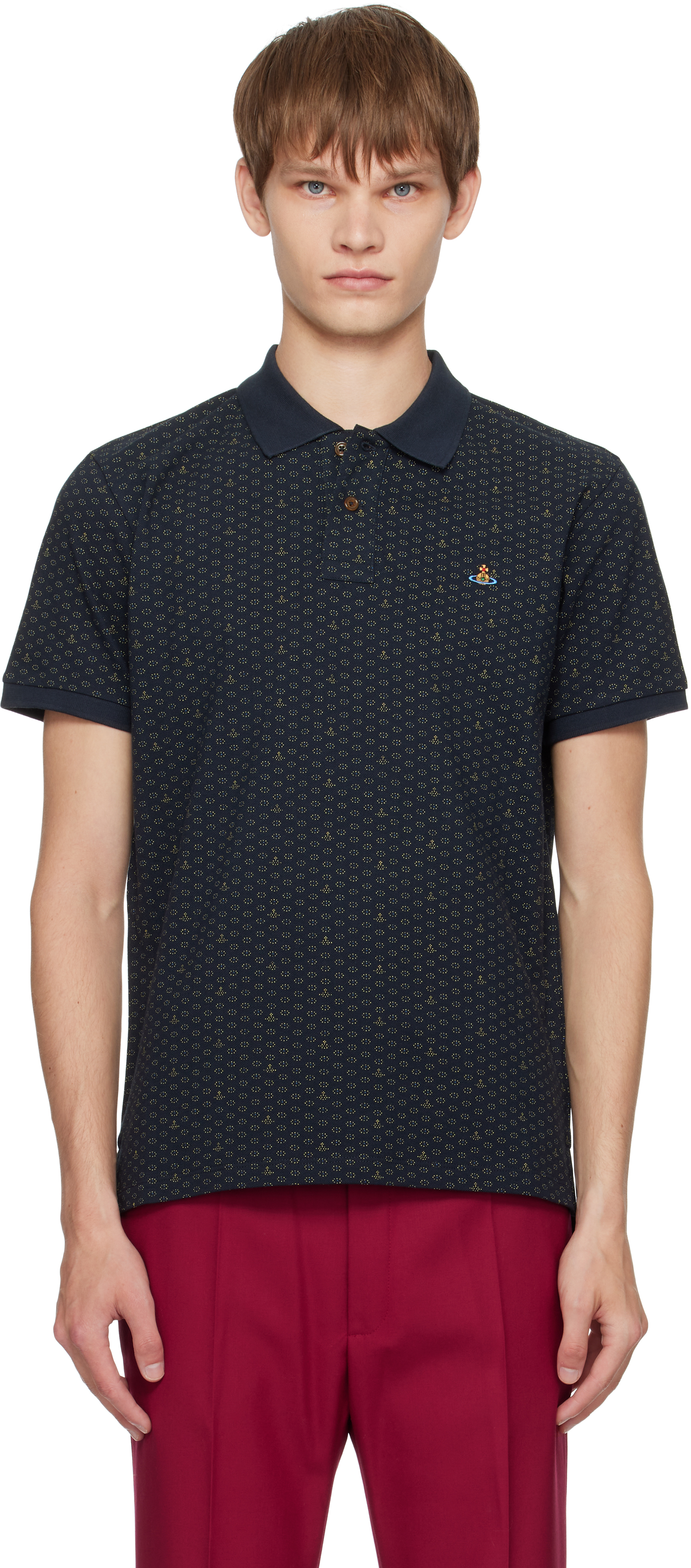 poloVivienne Westwood MAN カシミヤ 46 Navy Oversized Polo by Vivienne Westwood on Sale