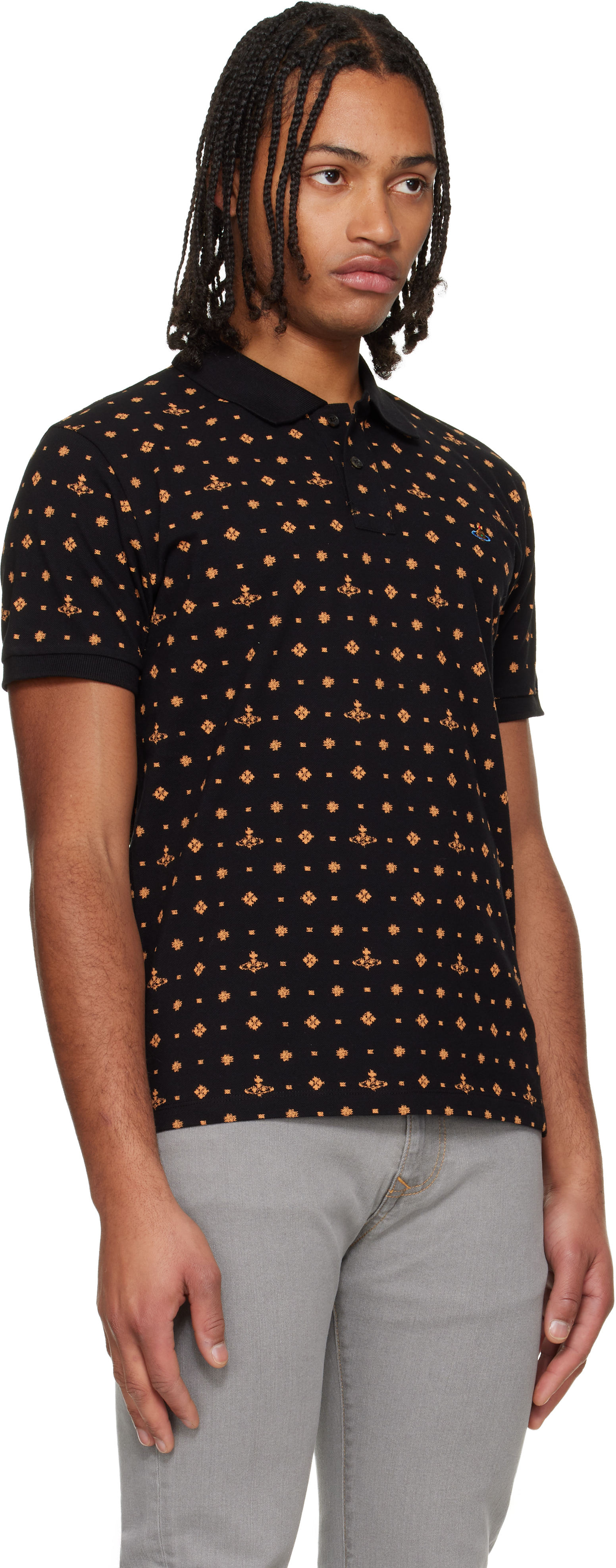 Vivienne Westwood Classic Polo T Shirt Black In Black