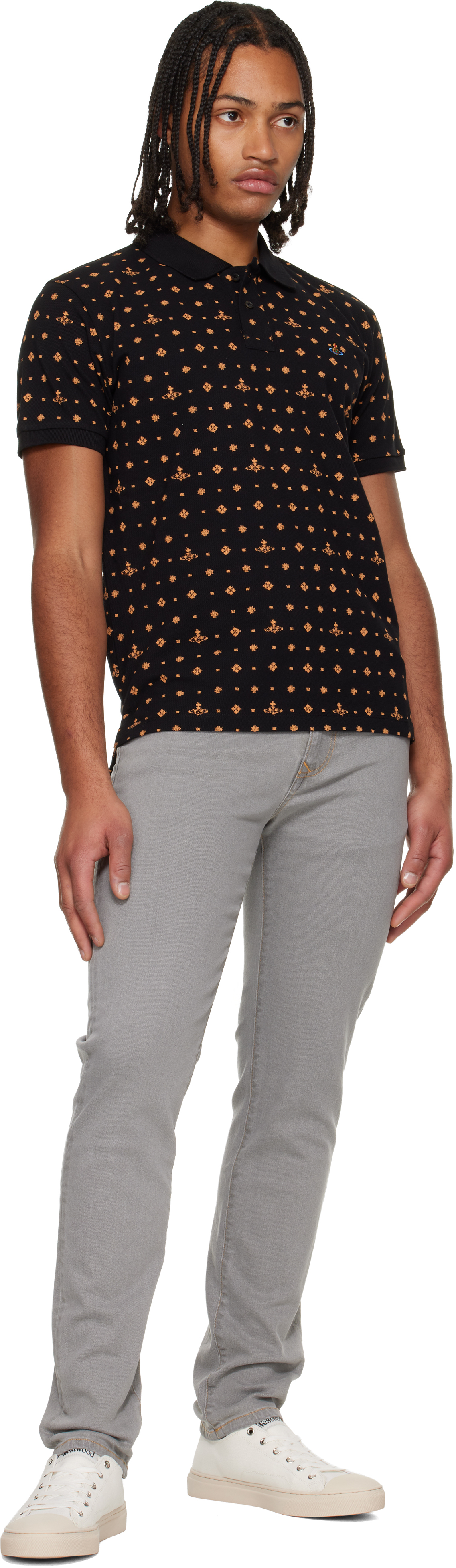 Vivienne Westwood Classic Polo T Shirt Black In Black