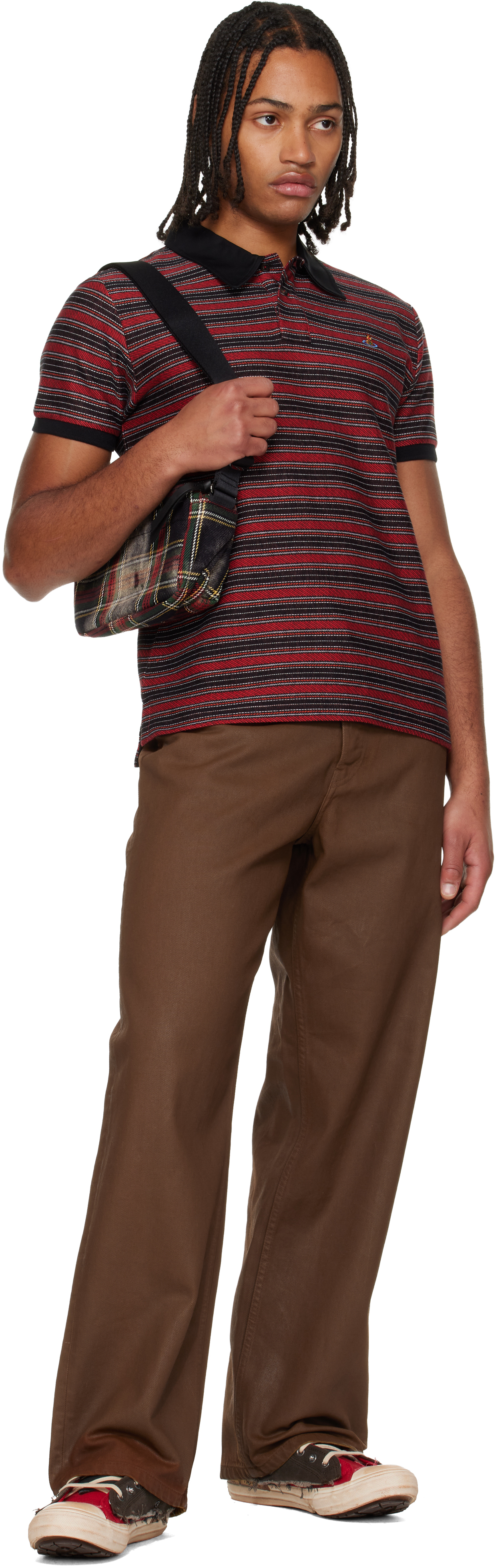 Vivienne Westwood Multicolor Polo Shirt With Orb Decoration On The Chest And All-over Stripes Motif In Cotton Man