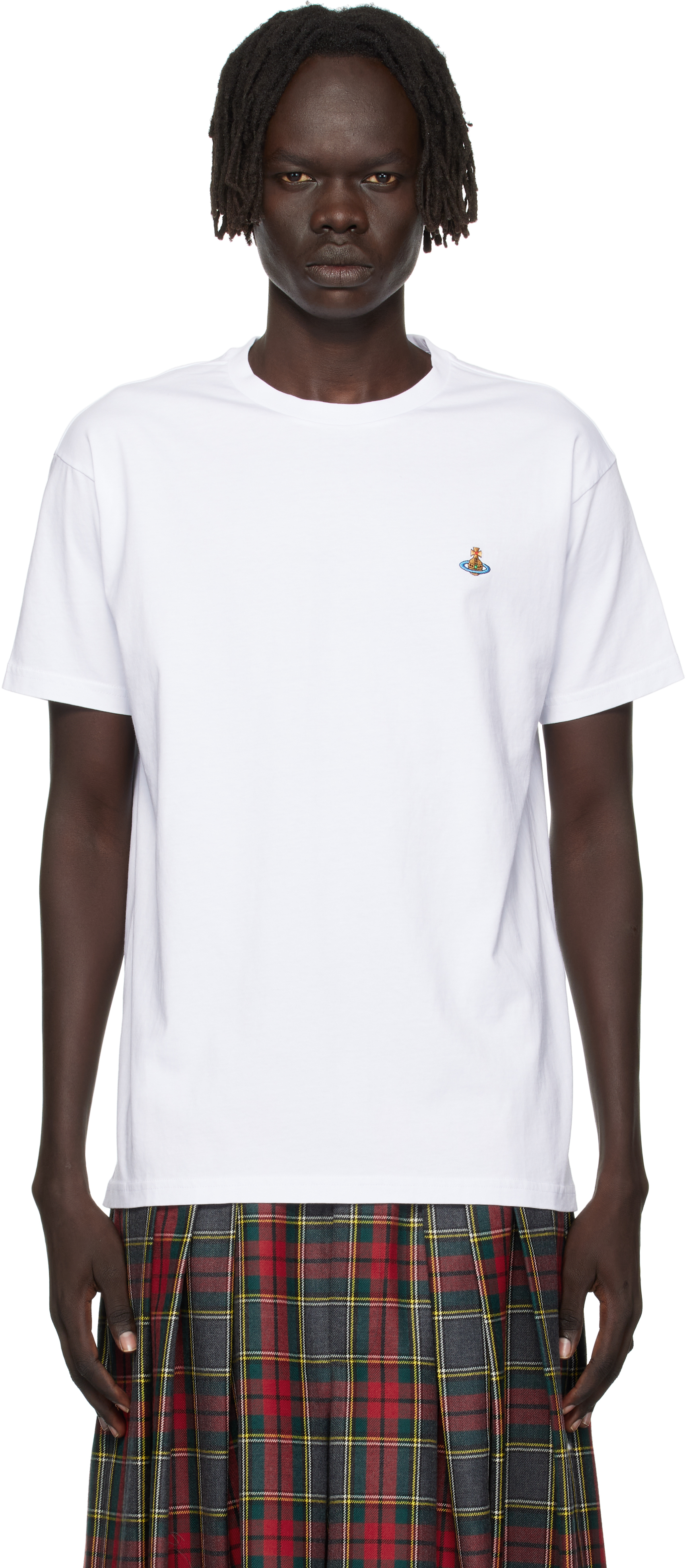 Vivienne Westwood White Classic Multicolor Orb T-shirt In White
