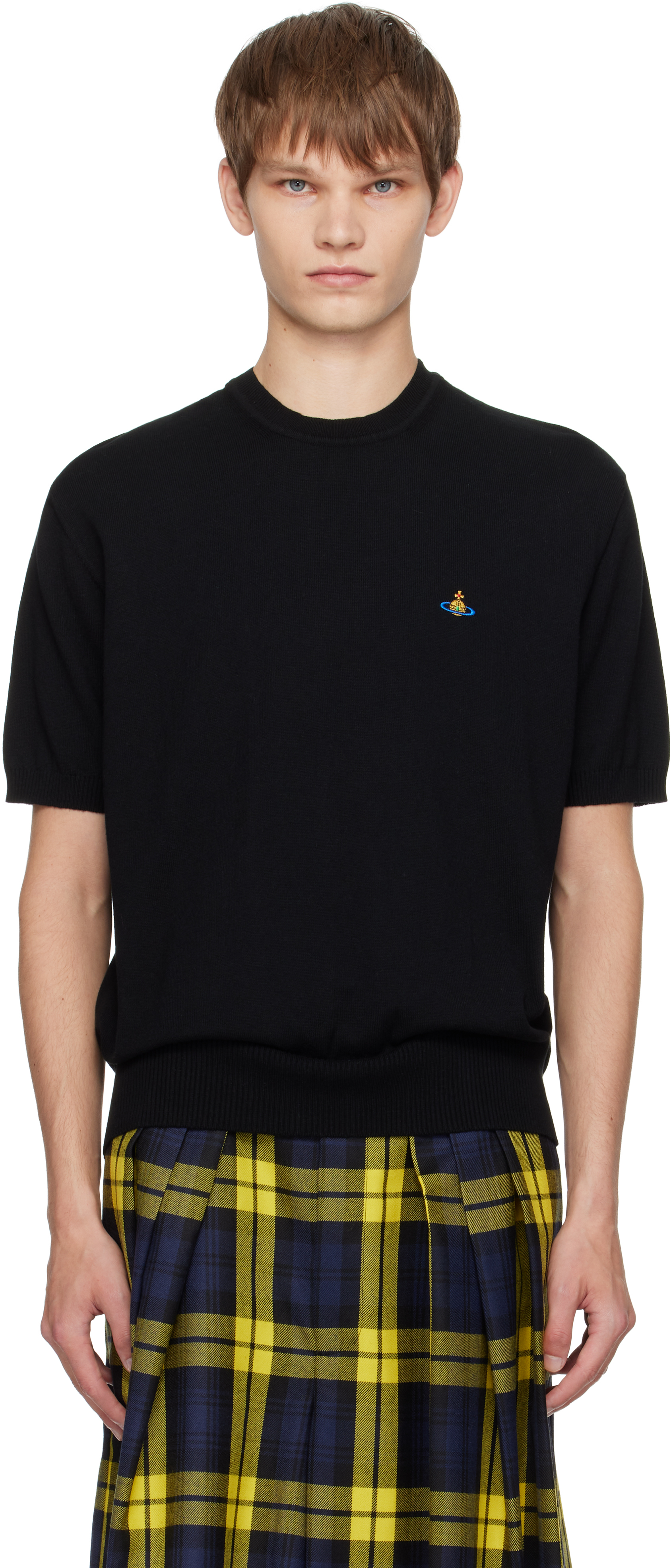 Vivienne Westwood T-shirt In Cotone Nero Uomo In Black