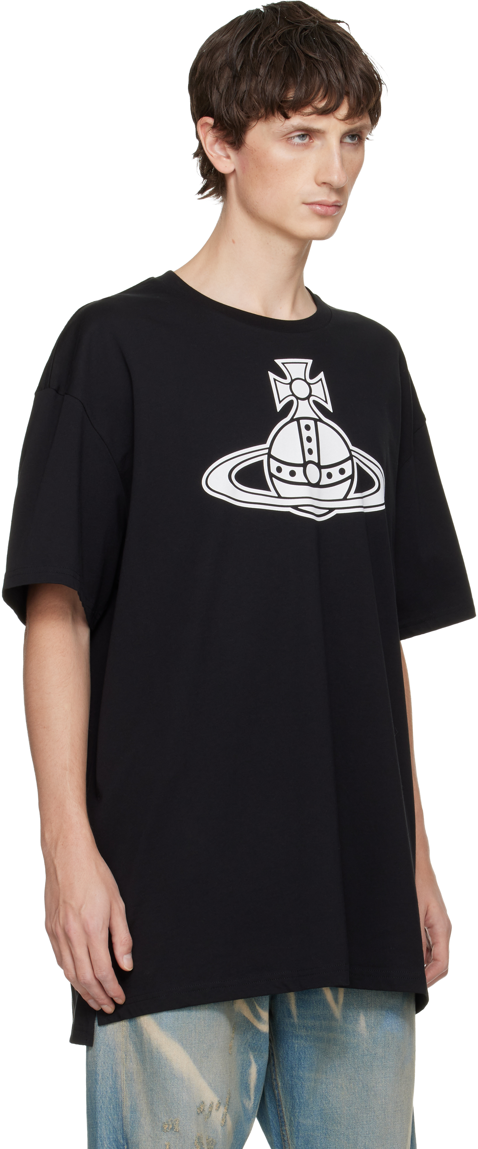 Vivienne Westwood Black Paris Orb Oversized T-shirt In Black