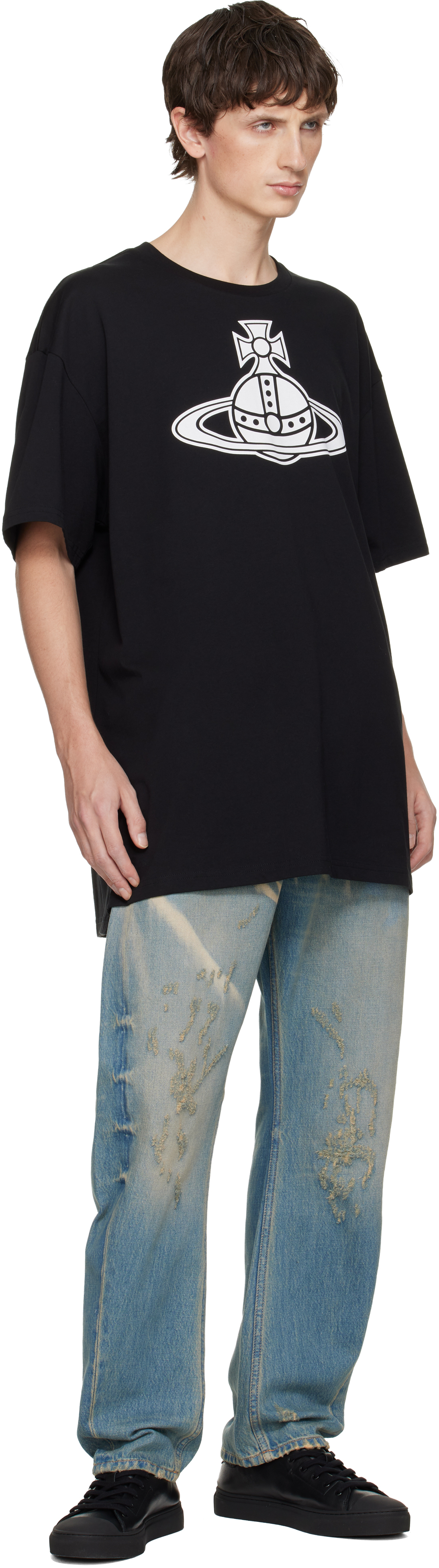 Vivienne Westwood Black Paris Orb Oversized T-shirt In Black