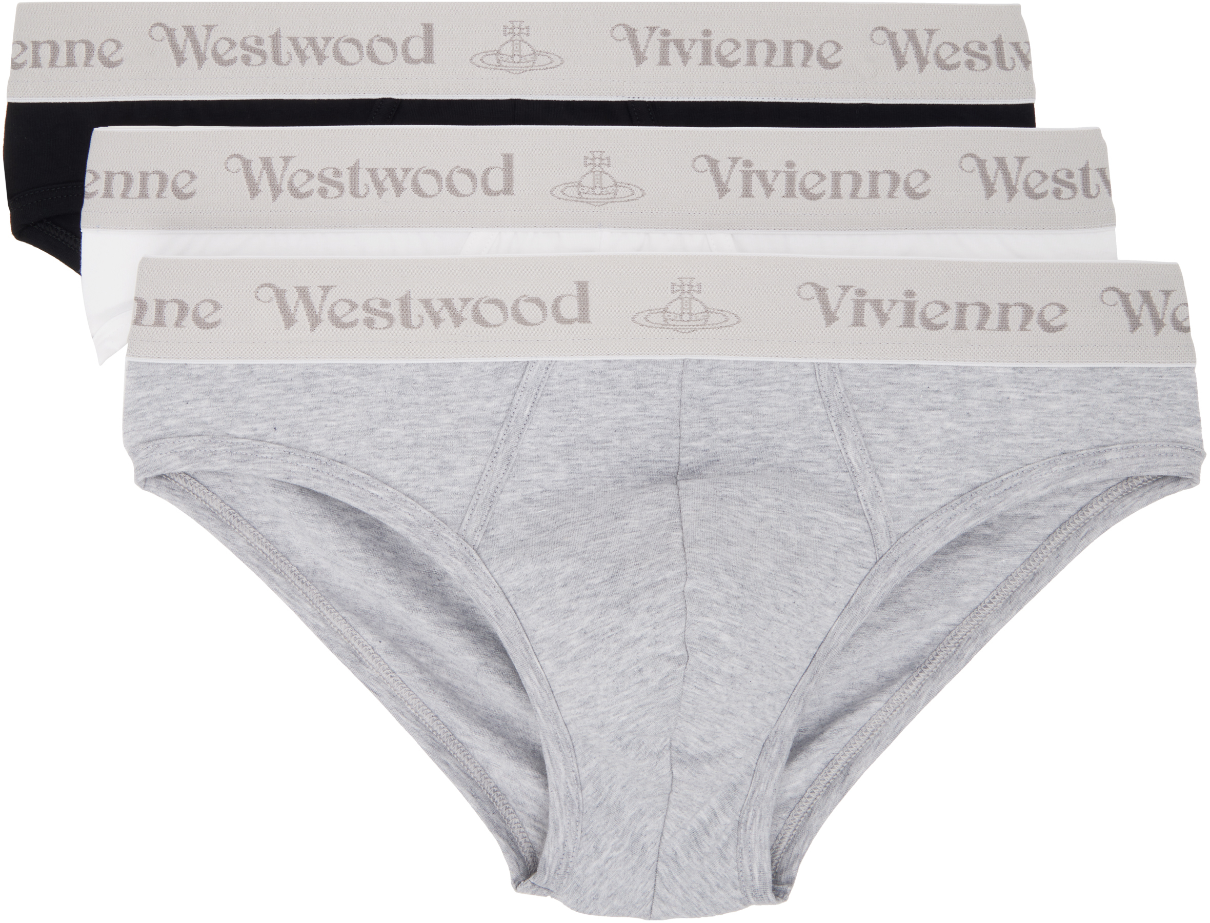 Three-Pack Multicolor Slip Band Briefs by Vivienne Westwood on Sale