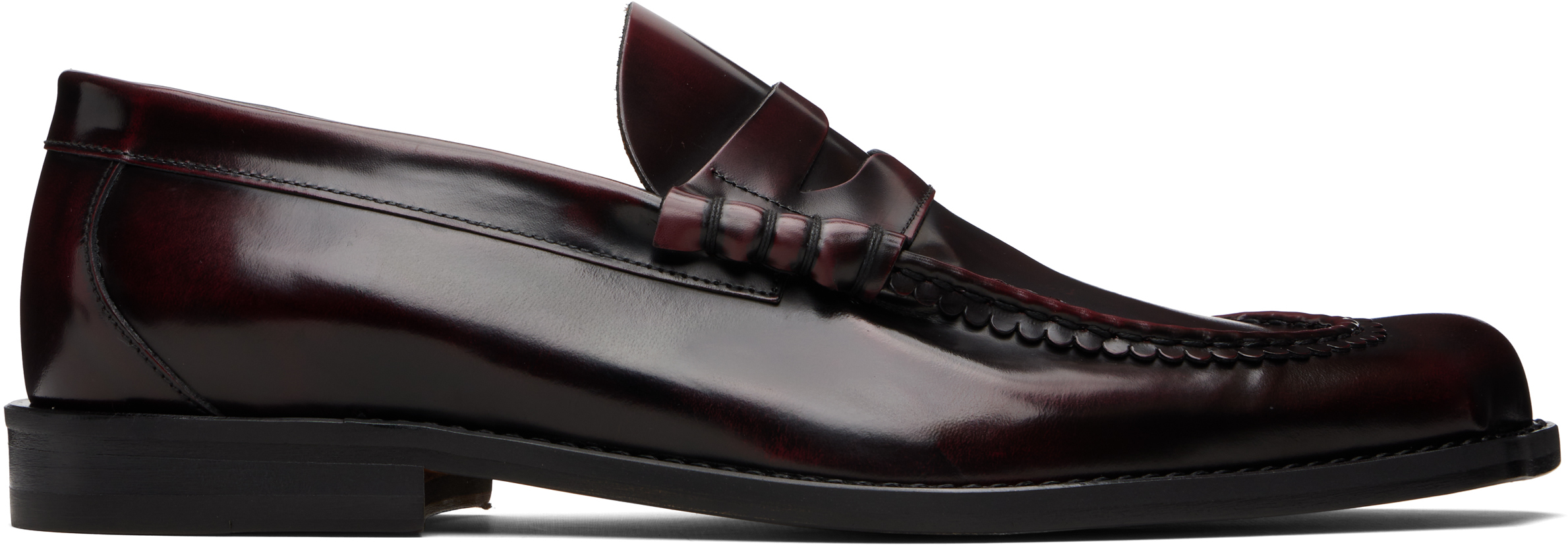 Burgundy Tuesday Coin Loafers by Vivienne Westwood on Sale