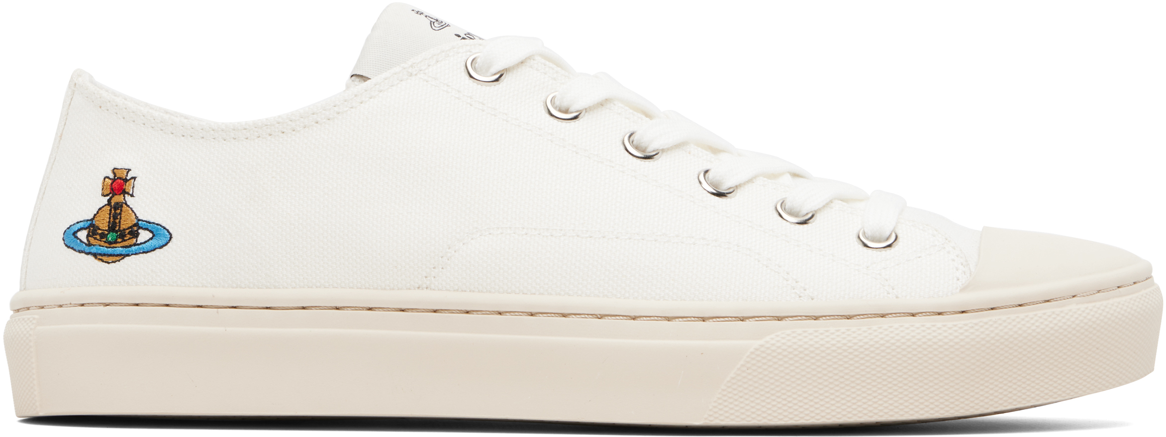 Vivienne Westwood White Low Top Plimsoll Sneakers In White