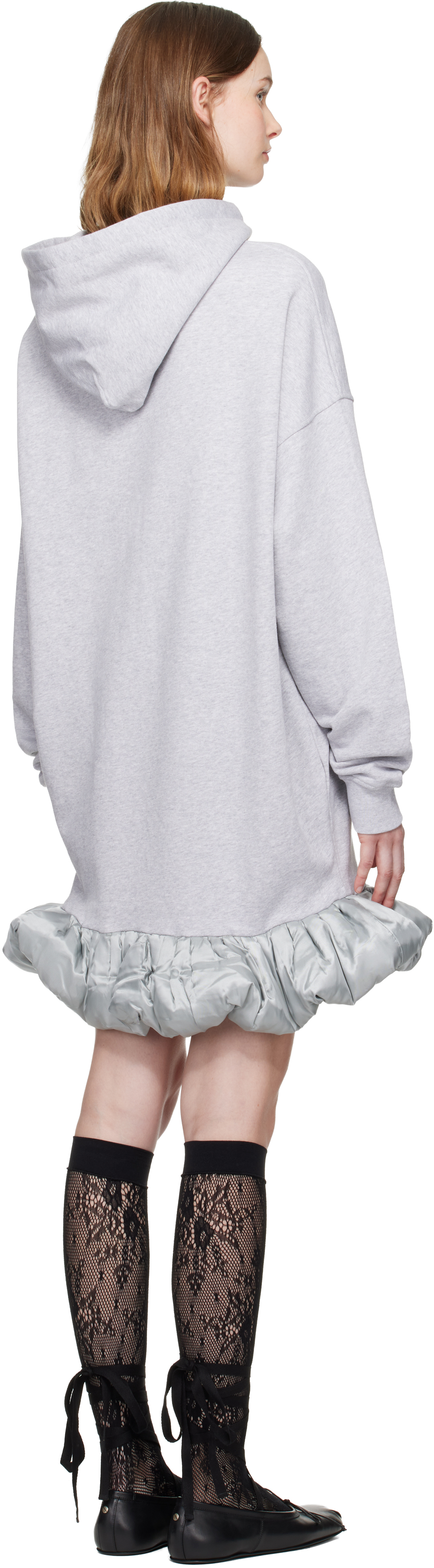 Laura Andraschko Gray 'courchevel' Hoodie Midi Dress In Gray