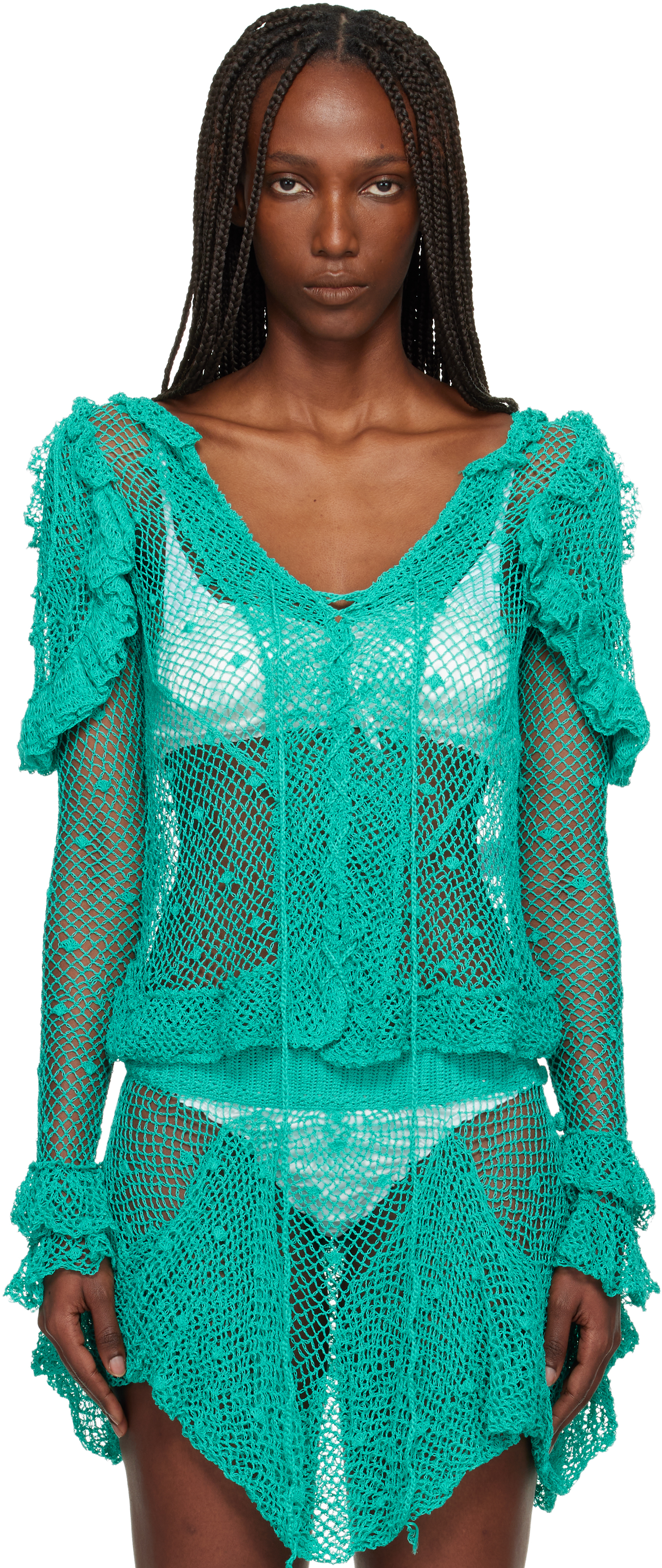 Judy Turner Blue Lucrezia Blouse In Green