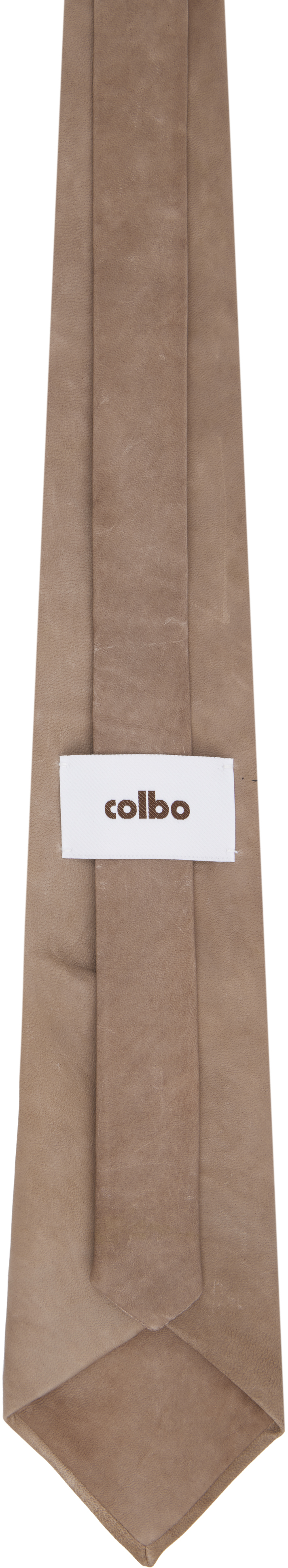Colbo Taupe Leather Tie In Purple