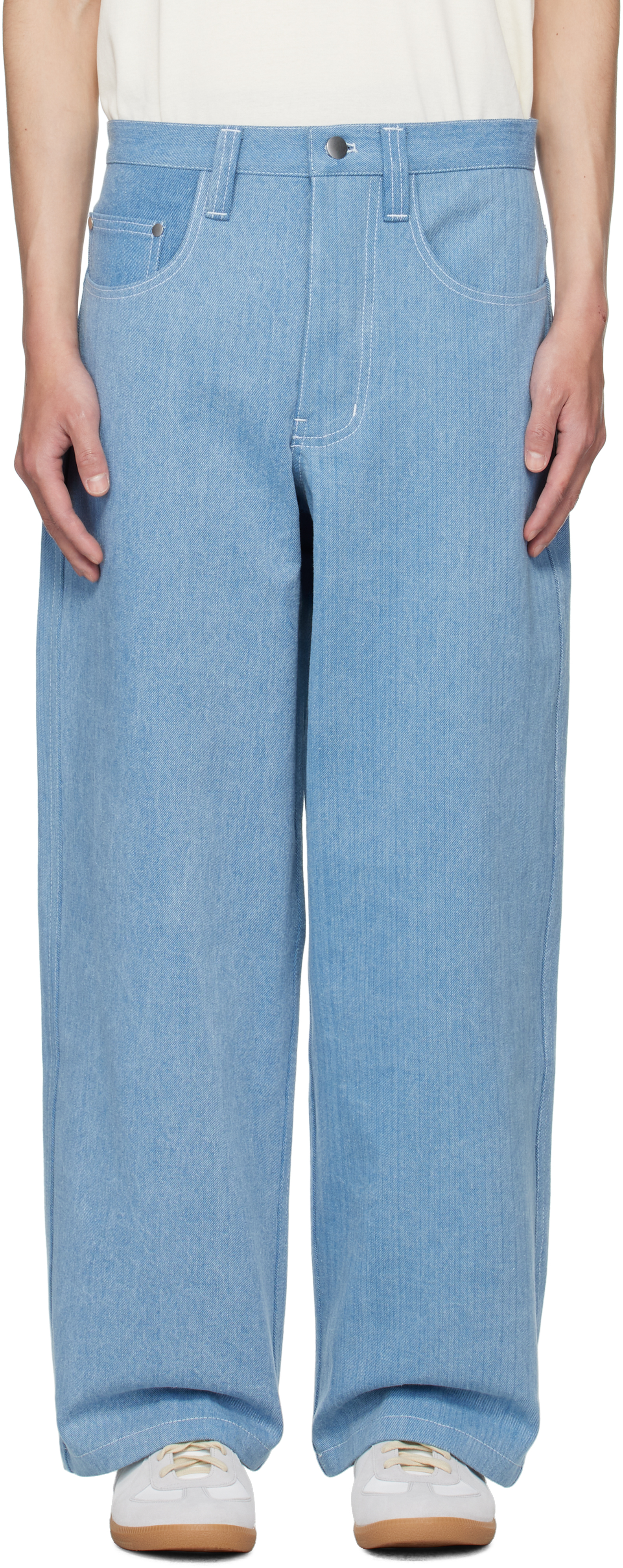 Colbo Blue Big Pocket Jeans In Blue