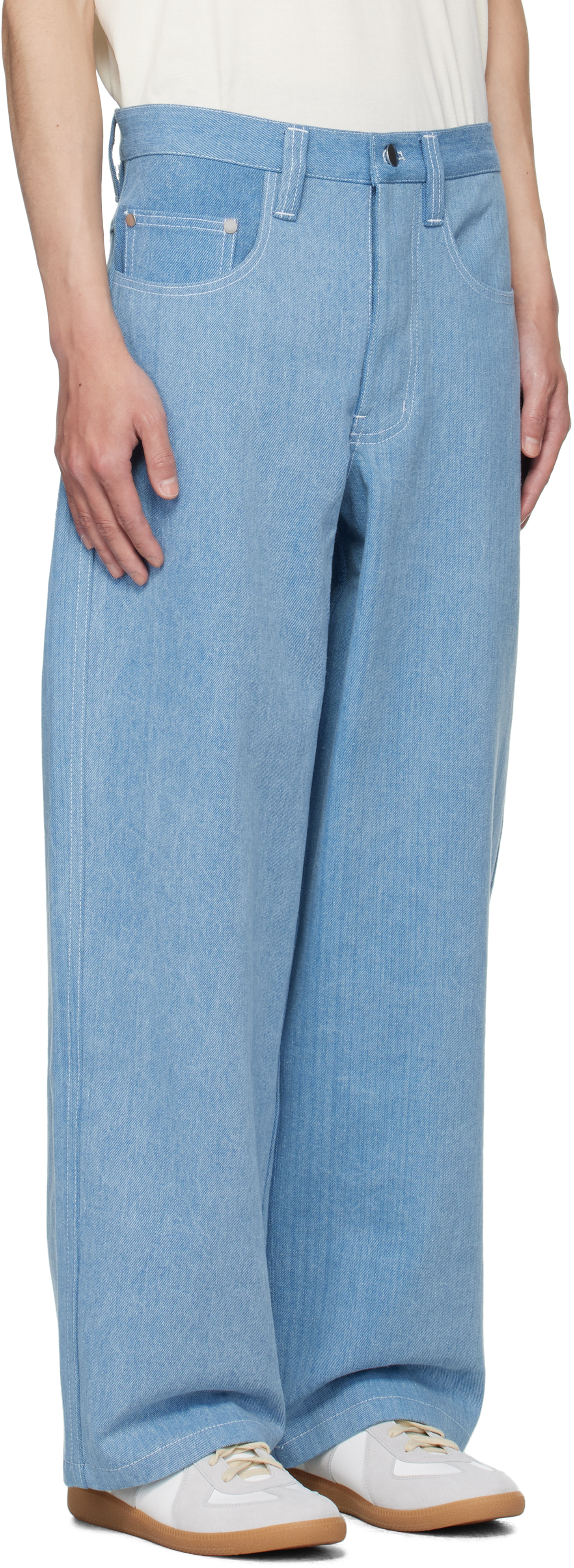 Colbo Blue Big Pocket Jeans In Blue