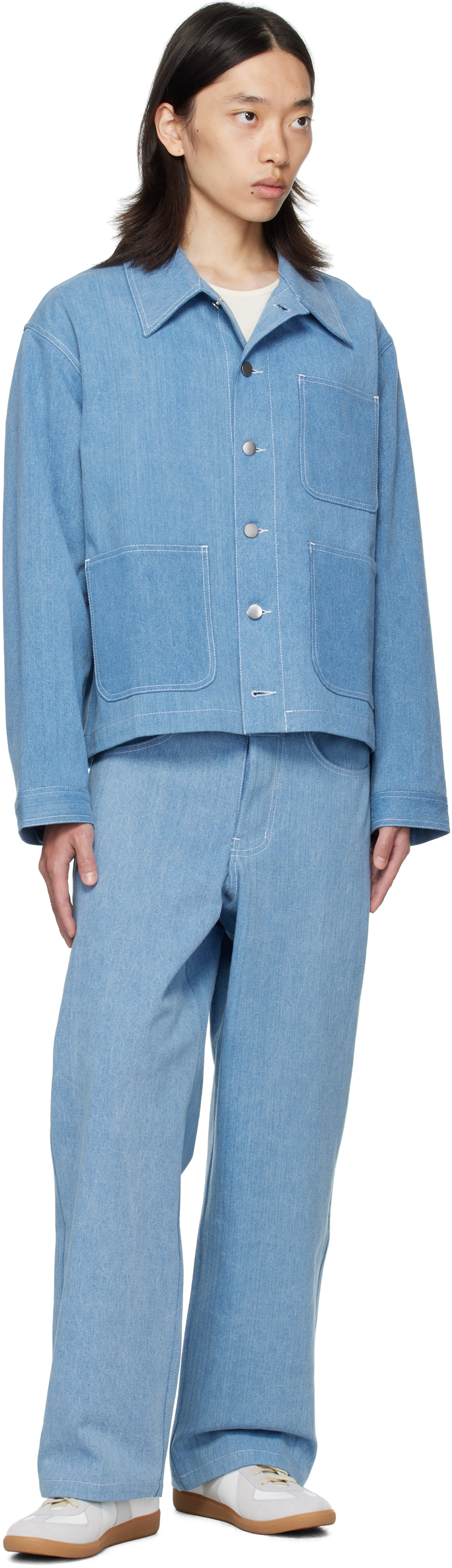 Colbo Blue Big Pocket Jeans In Blue