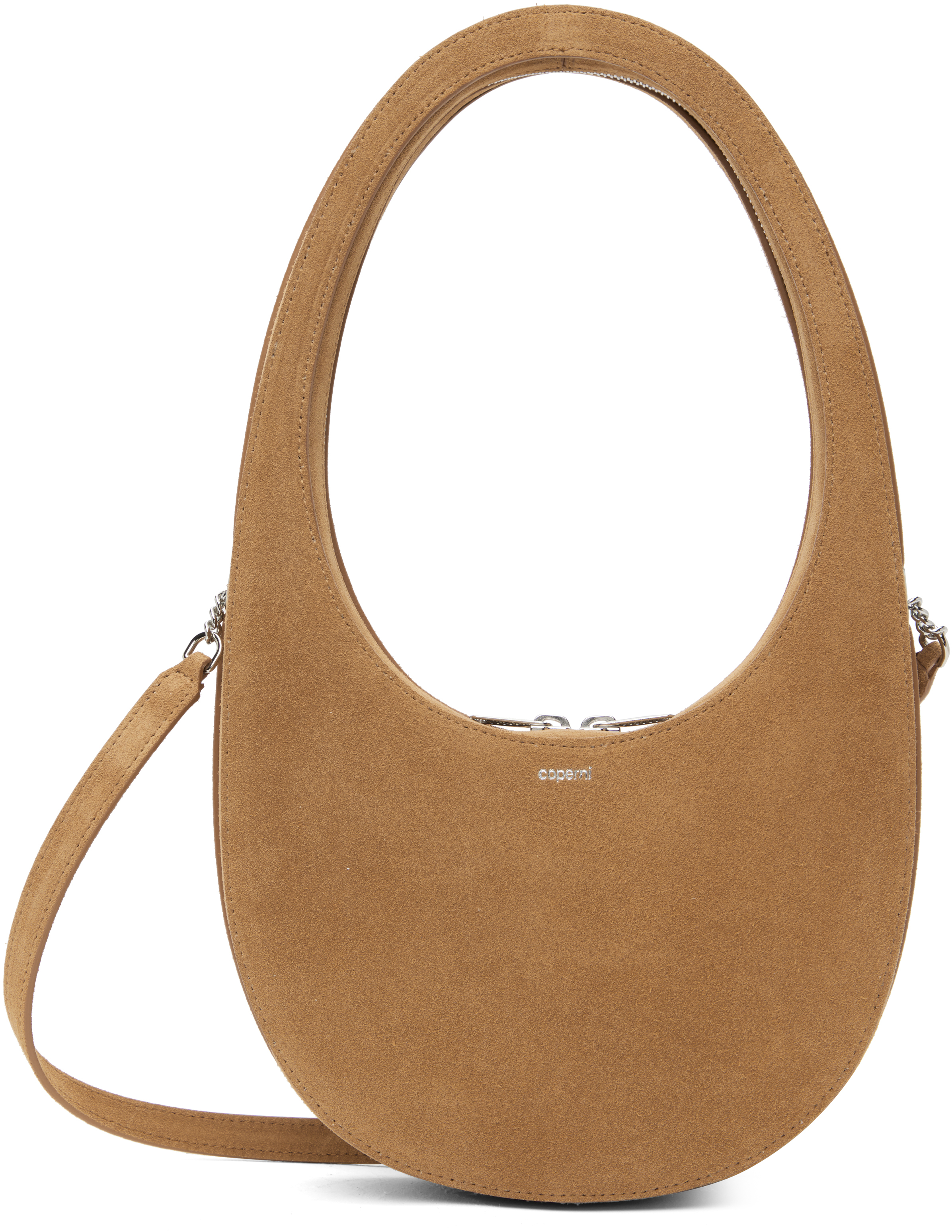 Coperni Tan Suede Crossbody Swipe Bag