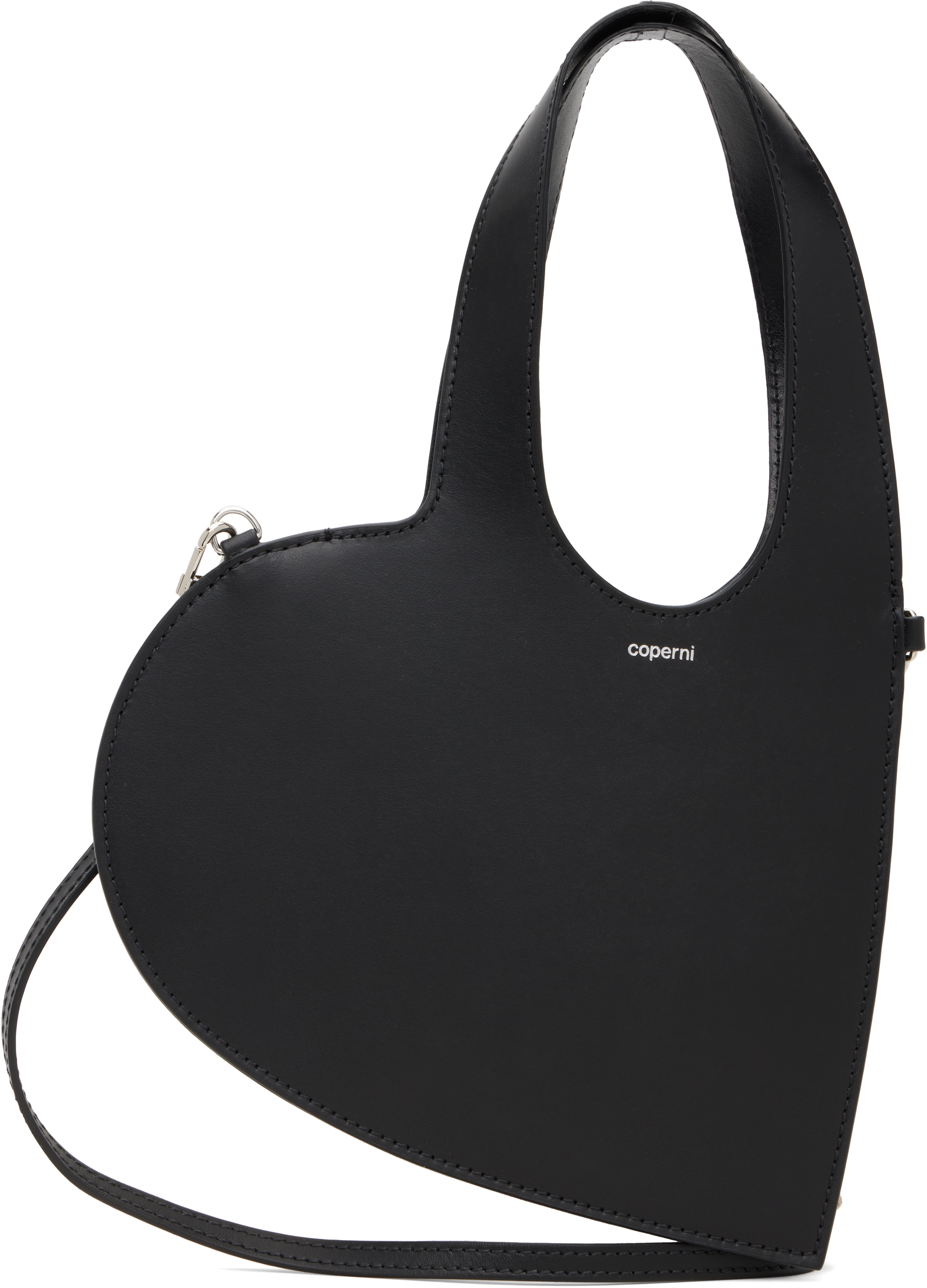 Coperni Heart-shaped Black Bag With Adjustable Shoulder Strap In Black