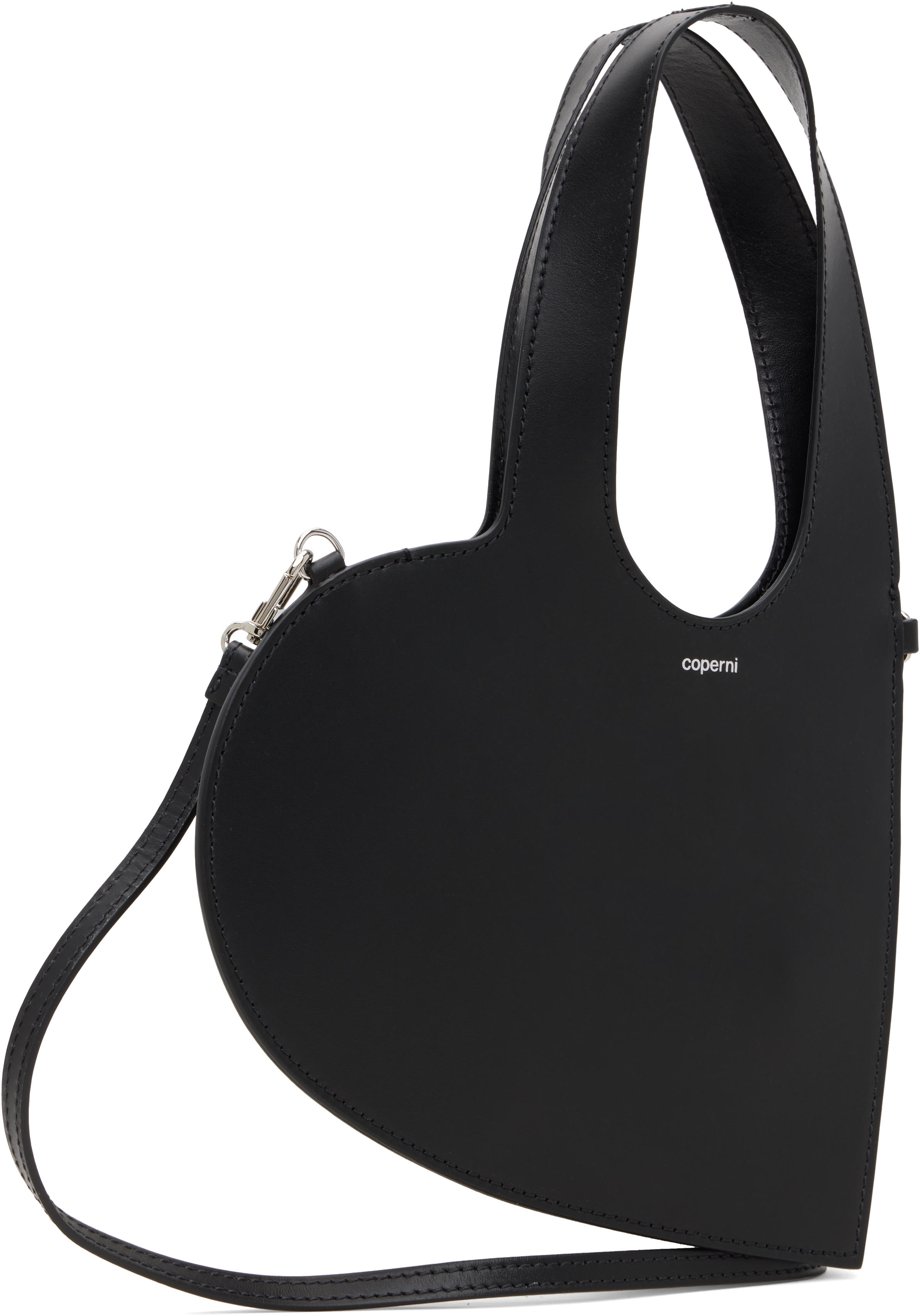 Coperni Heart-shaped Black Bag With Adjustable Shoulder Strap In Black