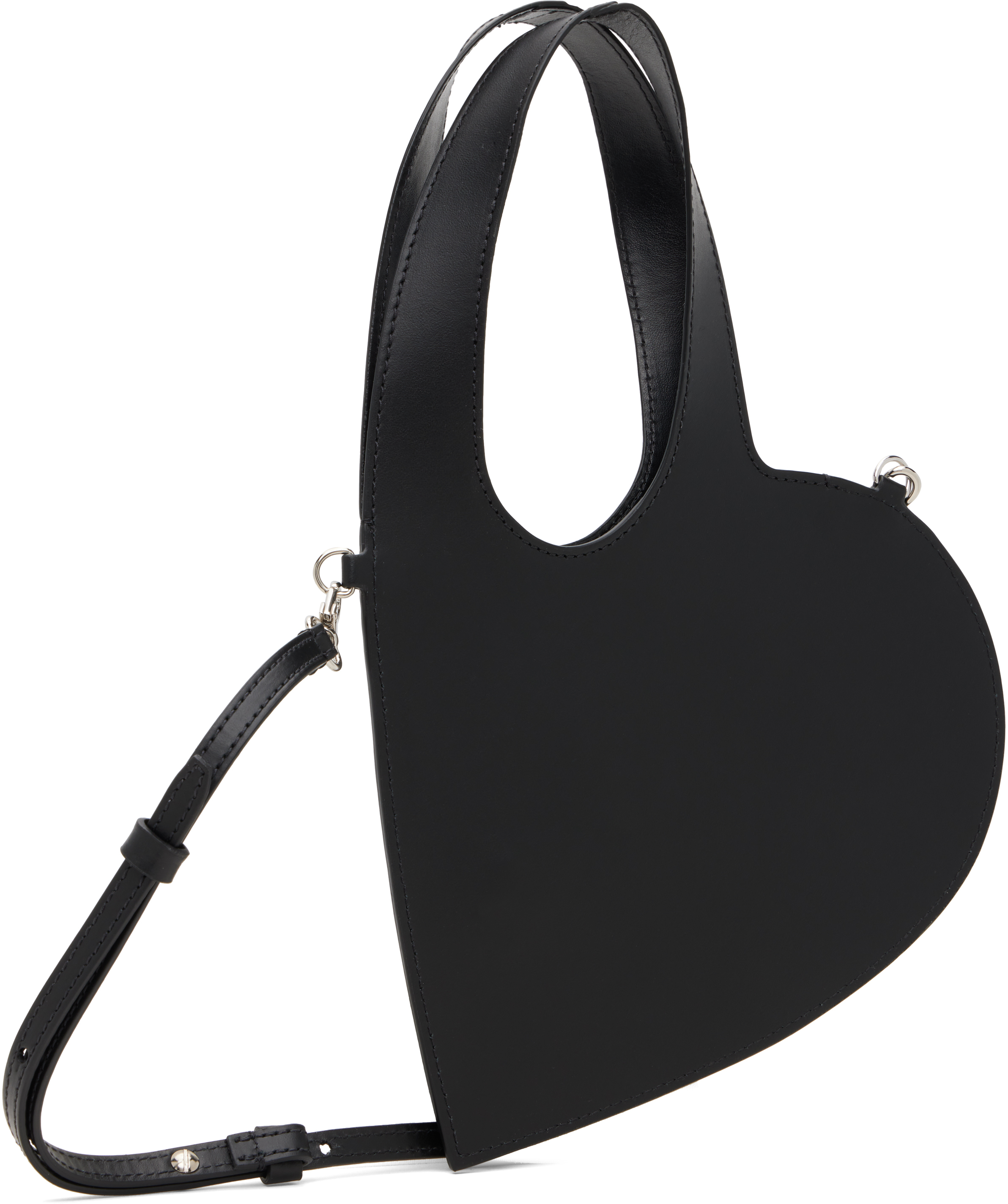 Coperni Heart-shaped Black Bag With Adjustable Shoulder Strap In Black