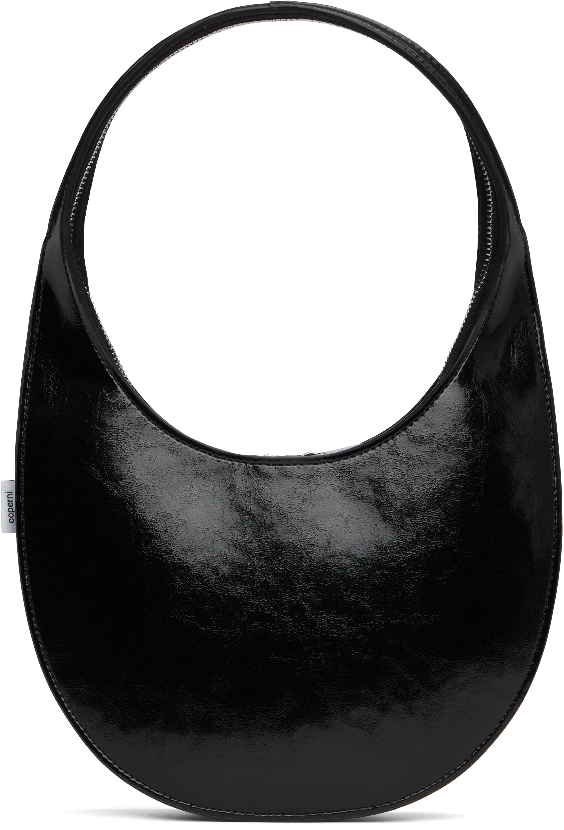 Coperni Crescent-shaped Black Nylon Shoulder Bag In Black