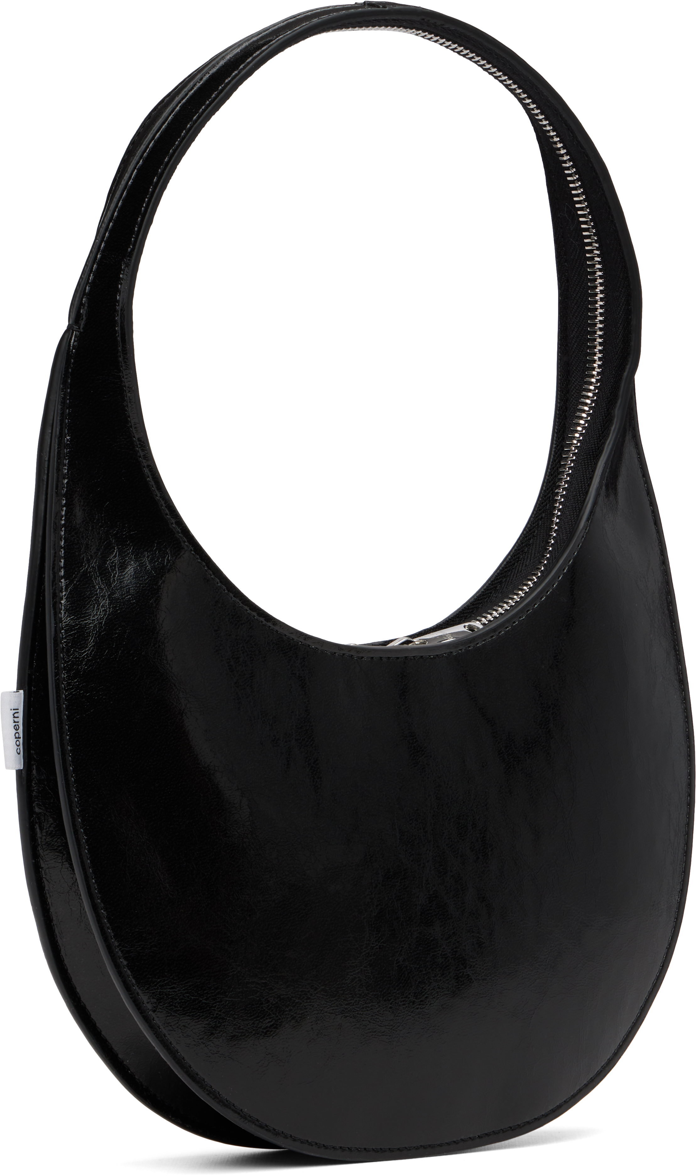 Coperni Crescent-shaped Black Nylon Shoulder Bag In Black