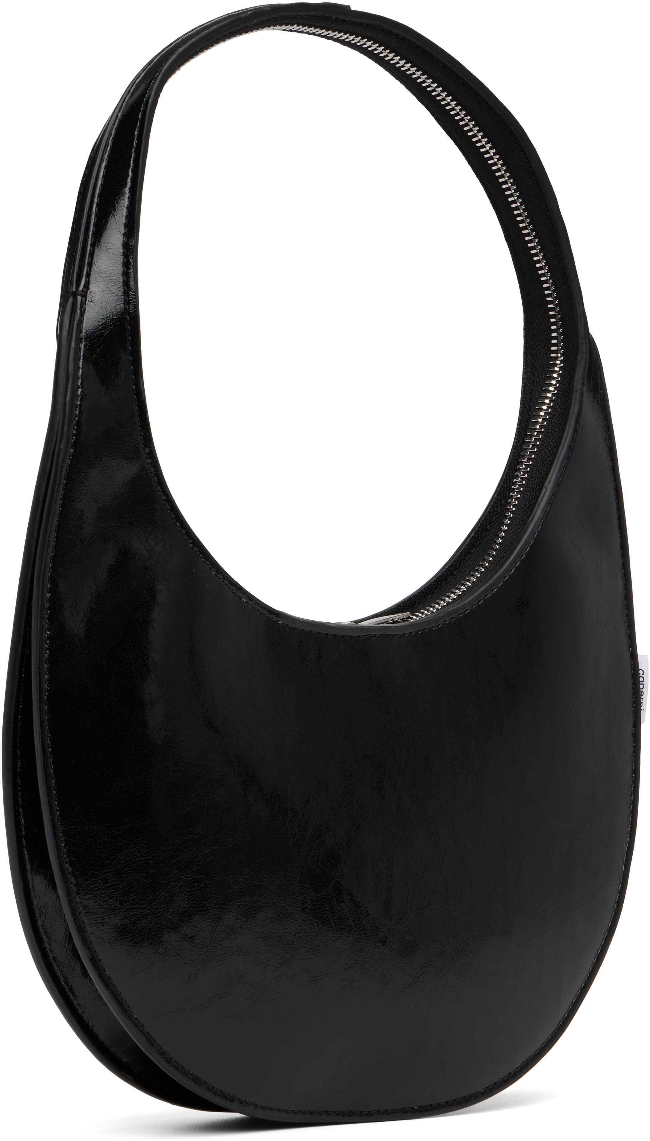 Coperni Crescent-shaped Black Nylon Shoulder Bag In Black