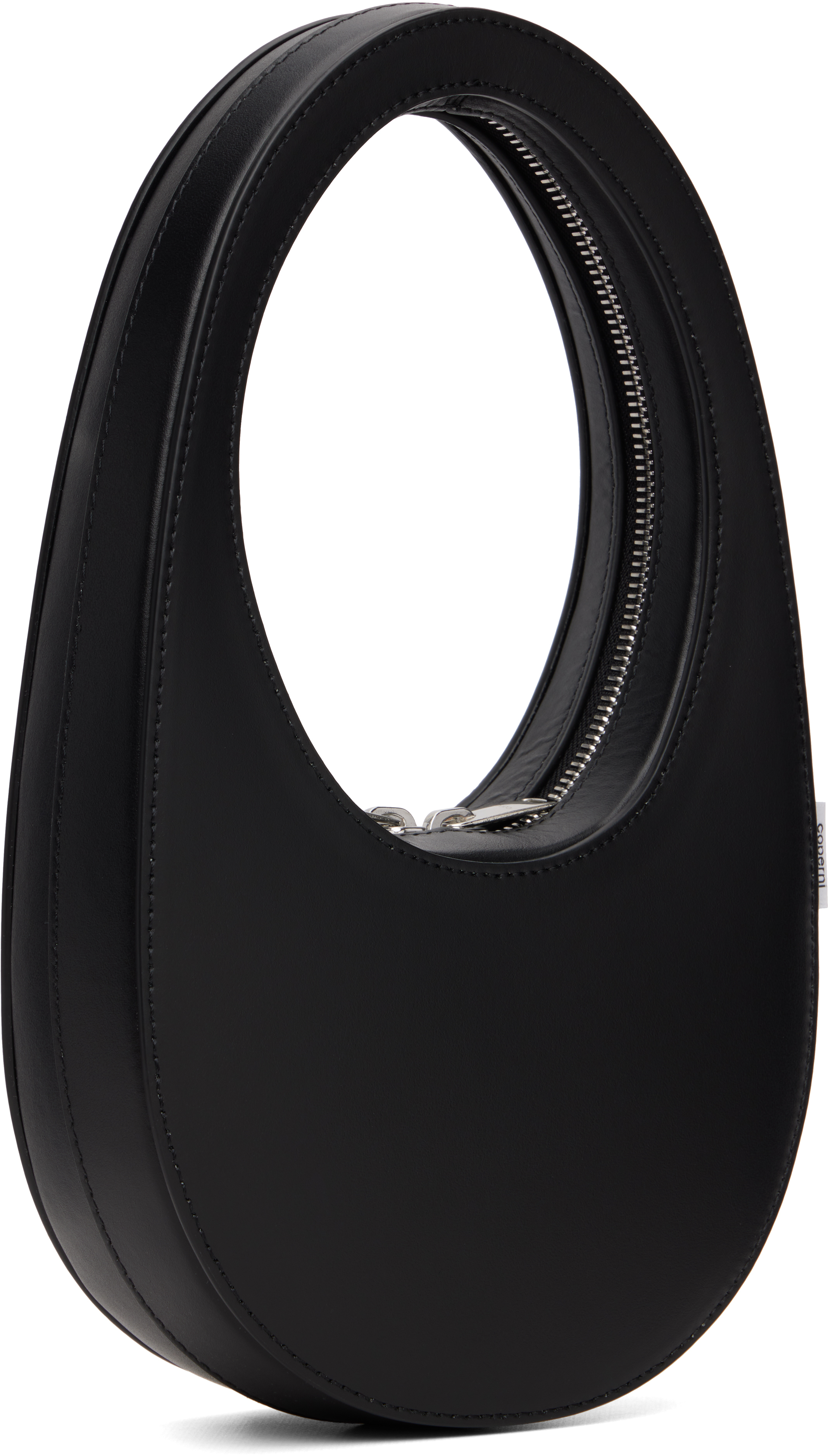 Coperni Leather Shoulder Bag With Croco Print In Black