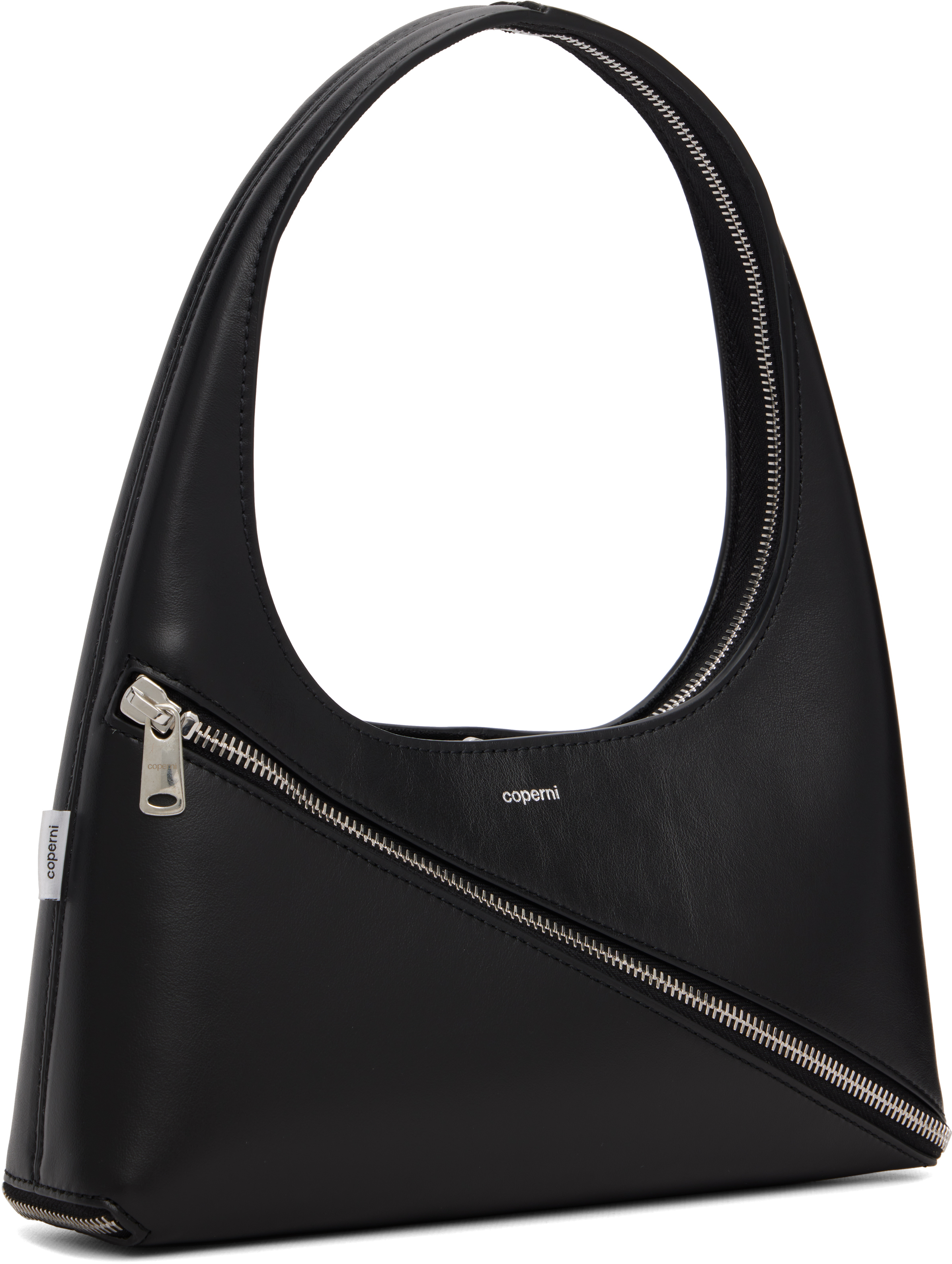 Coperni Curved Handle Structured Shape Smooth Finish Bag In Black