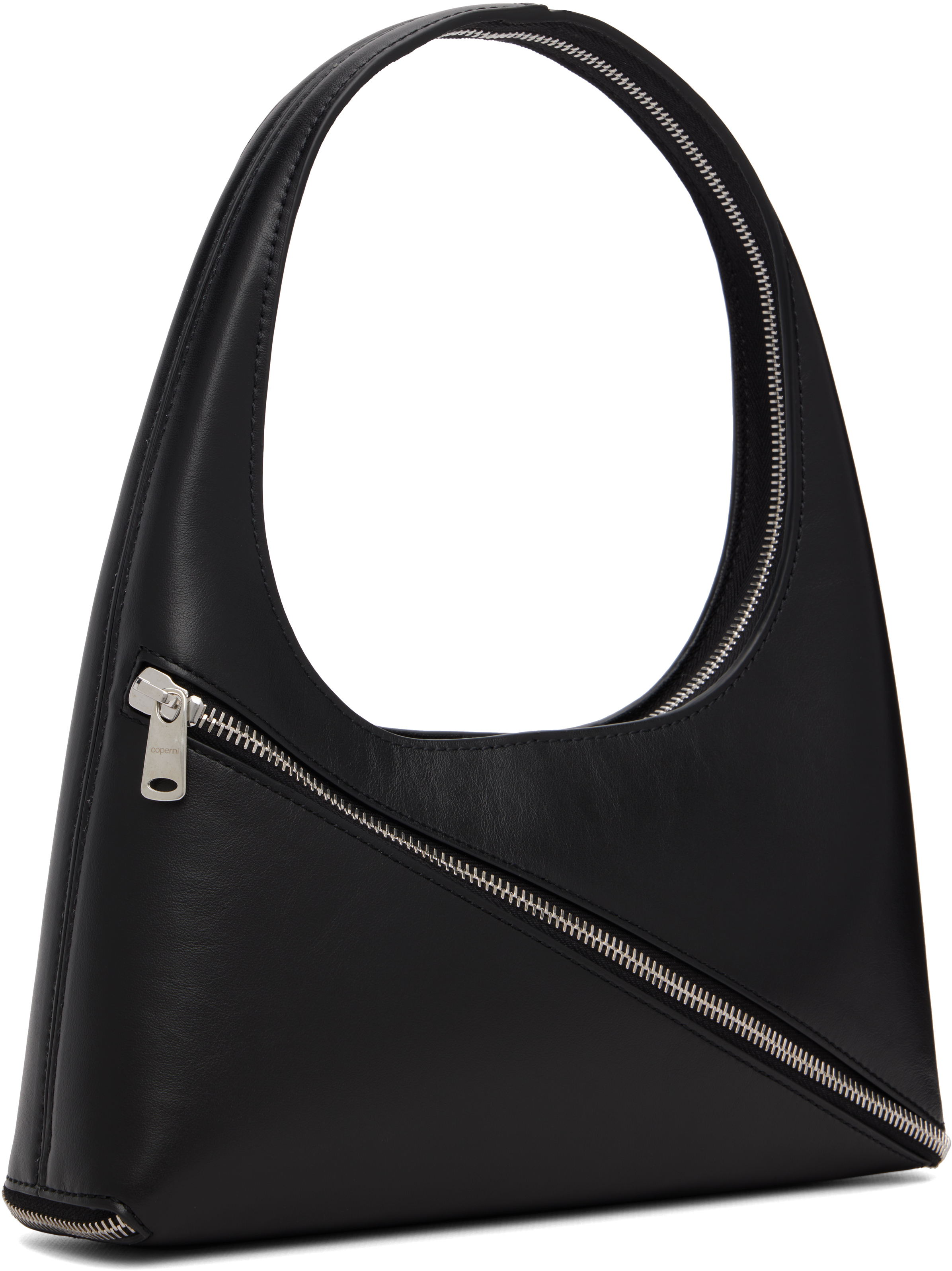 Coperni Curved Handle Structured Shape Smooth Finish Bag In Black