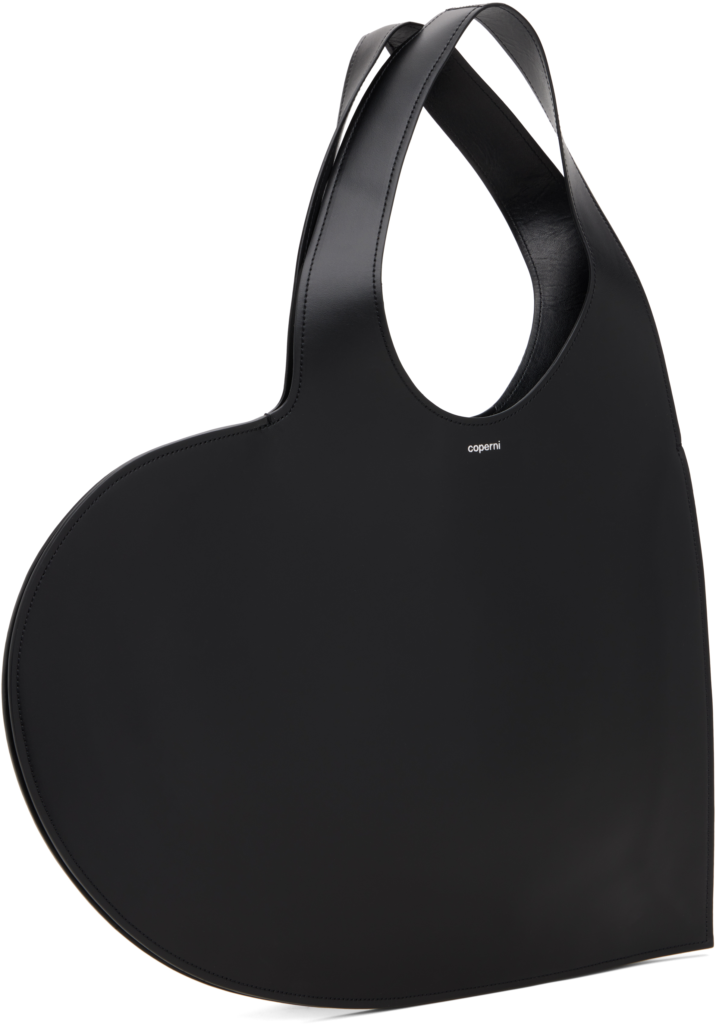 Coperni Heart-shaped Black Bag With Adjustable Shoulder Strap In Black