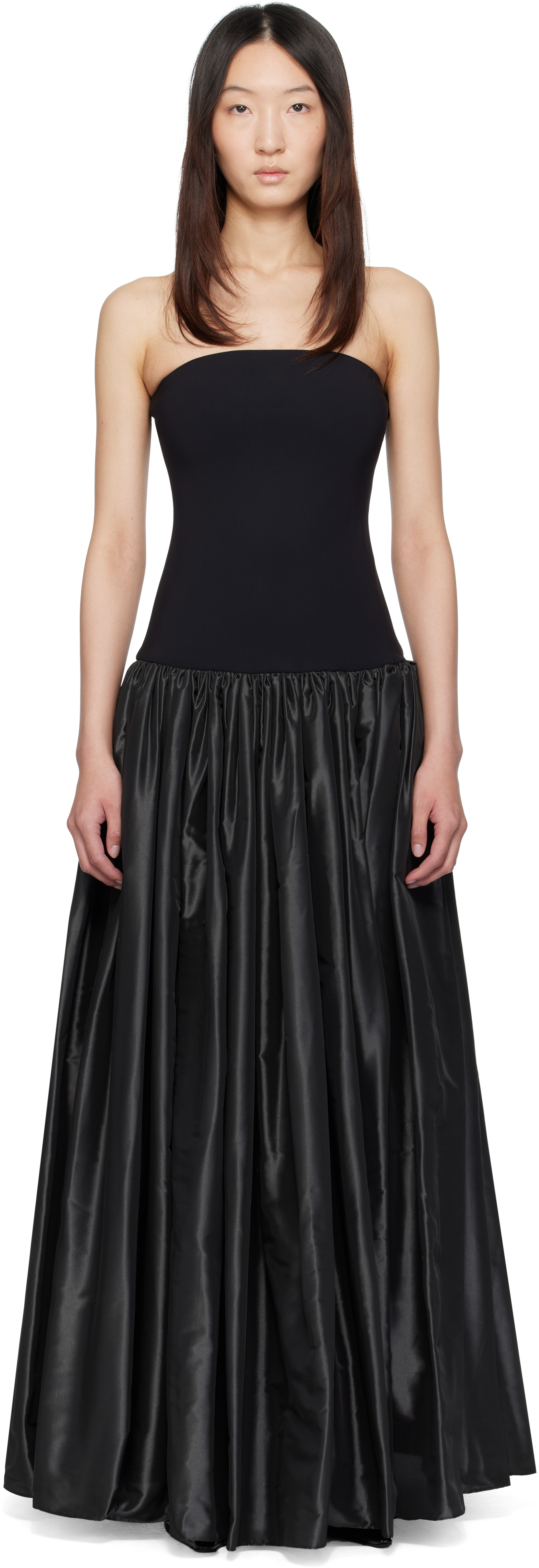 Black Bustier Princess Maxi Dress