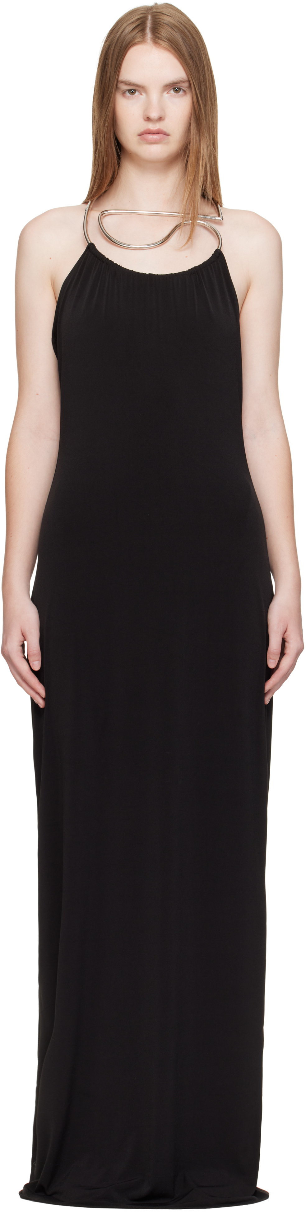 Coperni: Black Logo Necklace Maxi Dress | SSENSE