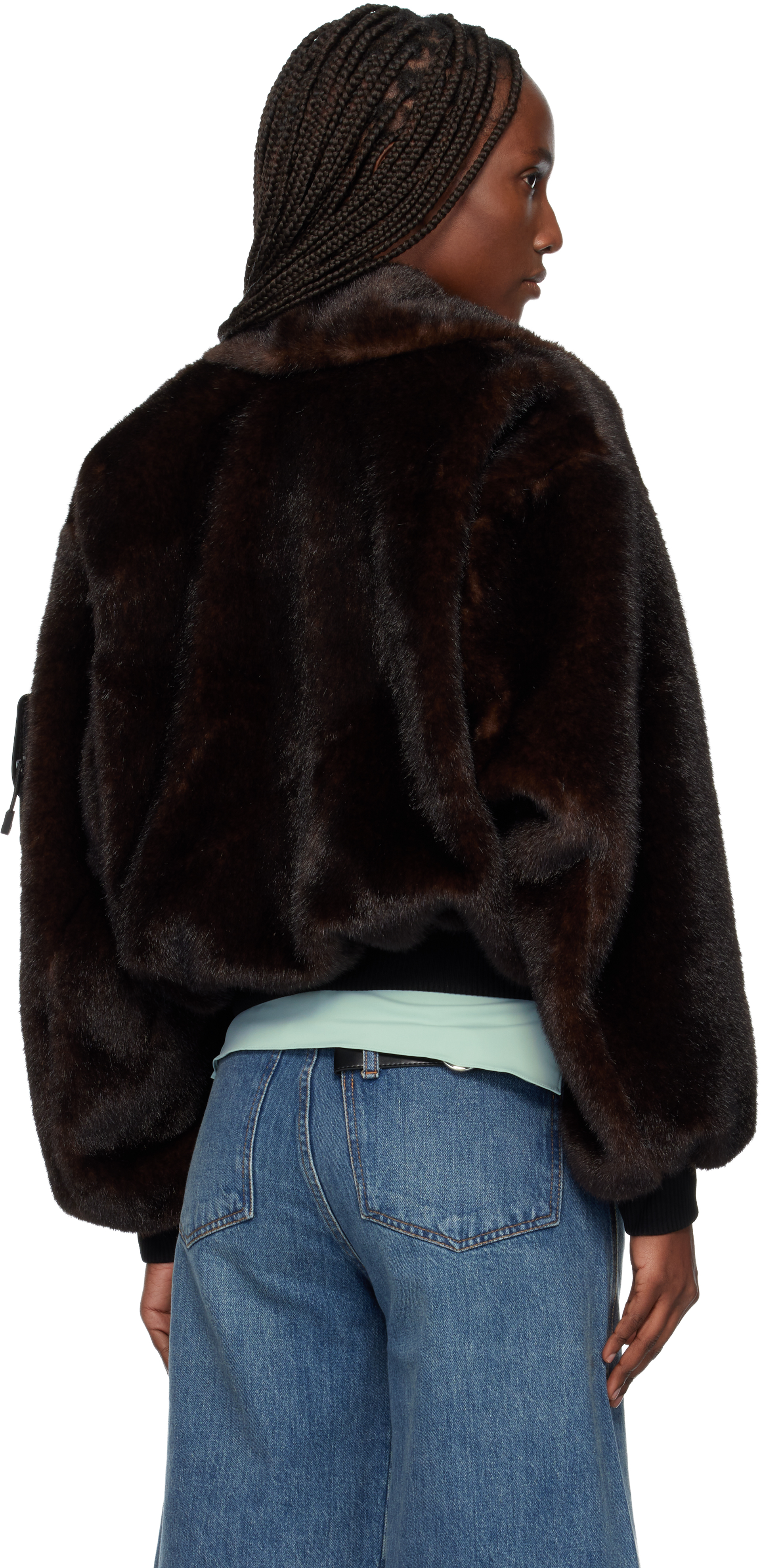 Coperni Brown Soft Faux-fur Bomber Jacket In Brown