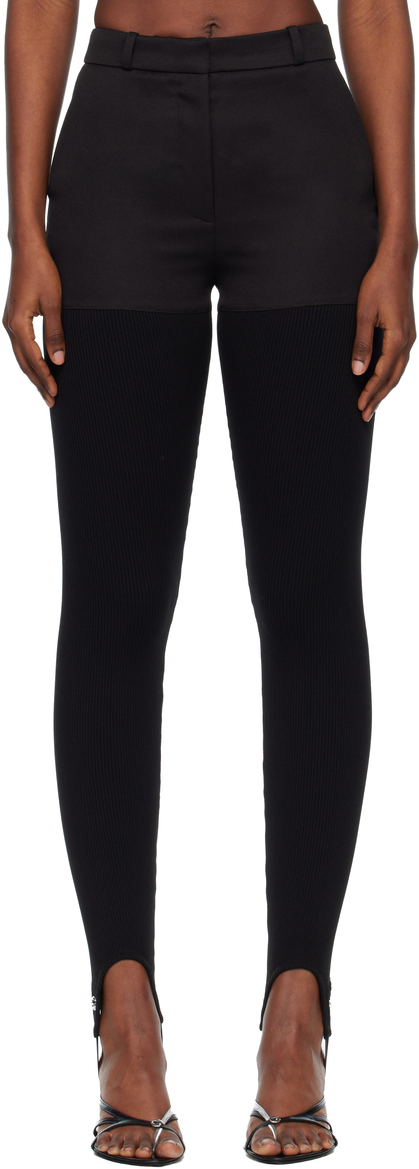 Coperni Black Hybrid Rib Trousers