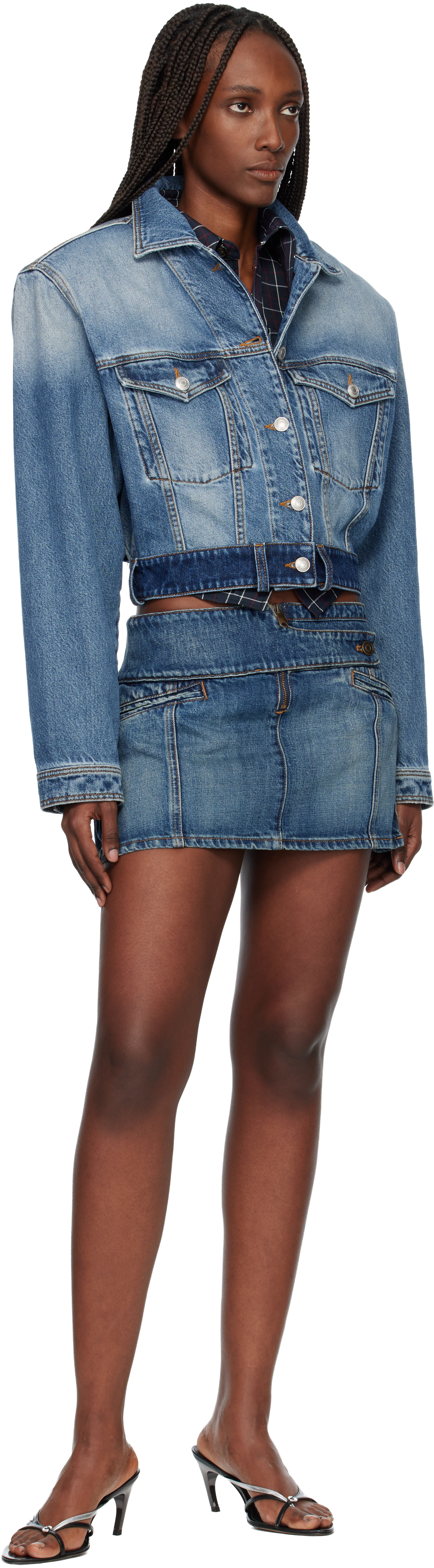 Coperni Blue Yoke Denim Miniskirt
