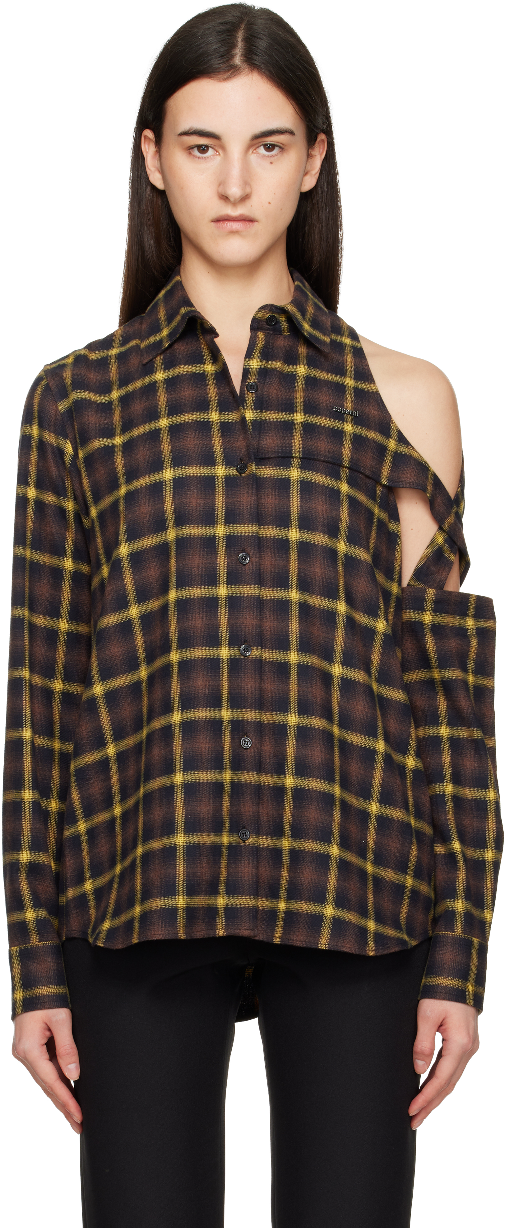 Coperni Brown Cutout Shirt