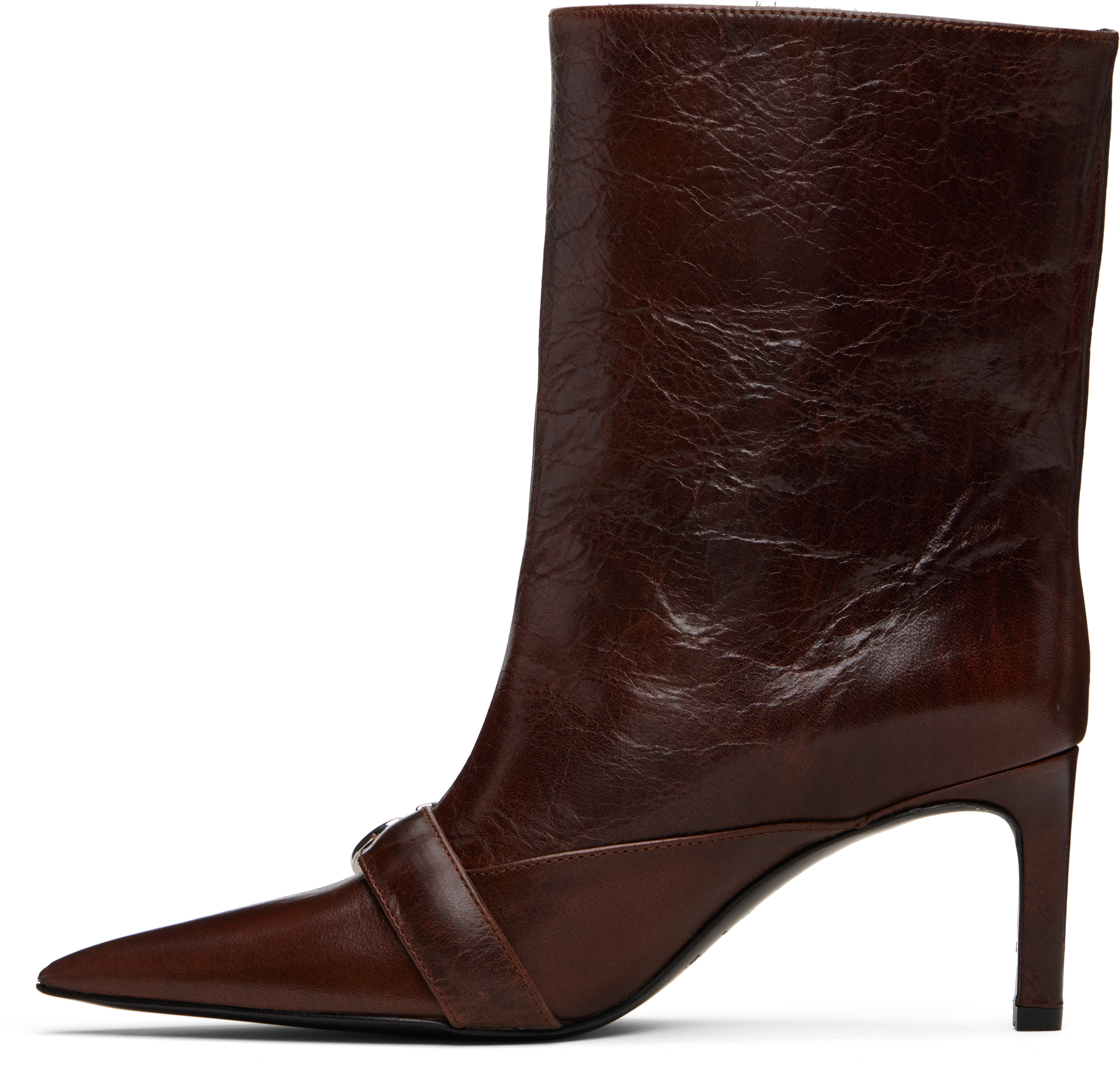 Coperni Ankle Heeled Belt Boot In Brown