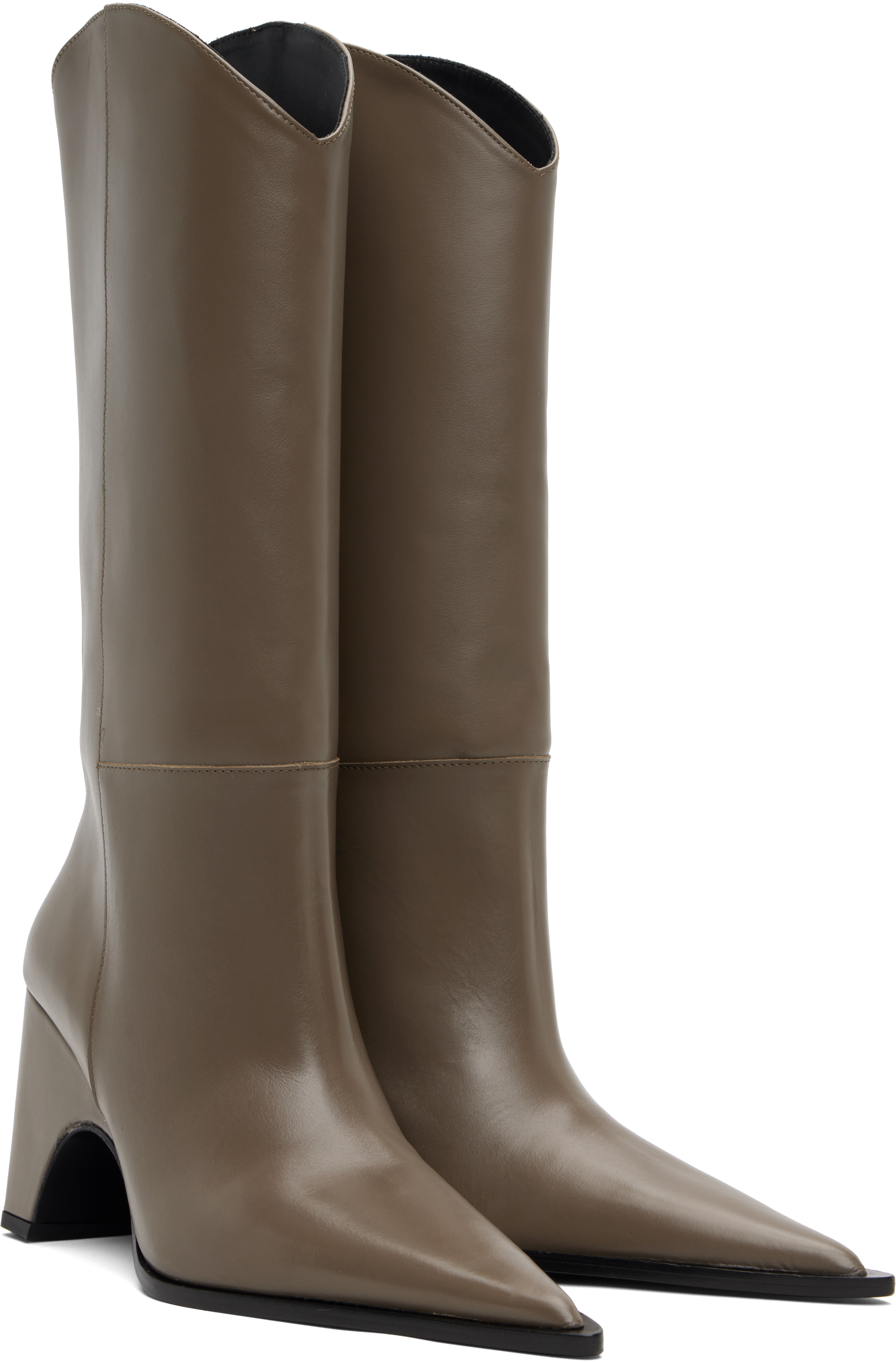 Coperni Taupe Cowboy Bridge Tall Boots In Brown