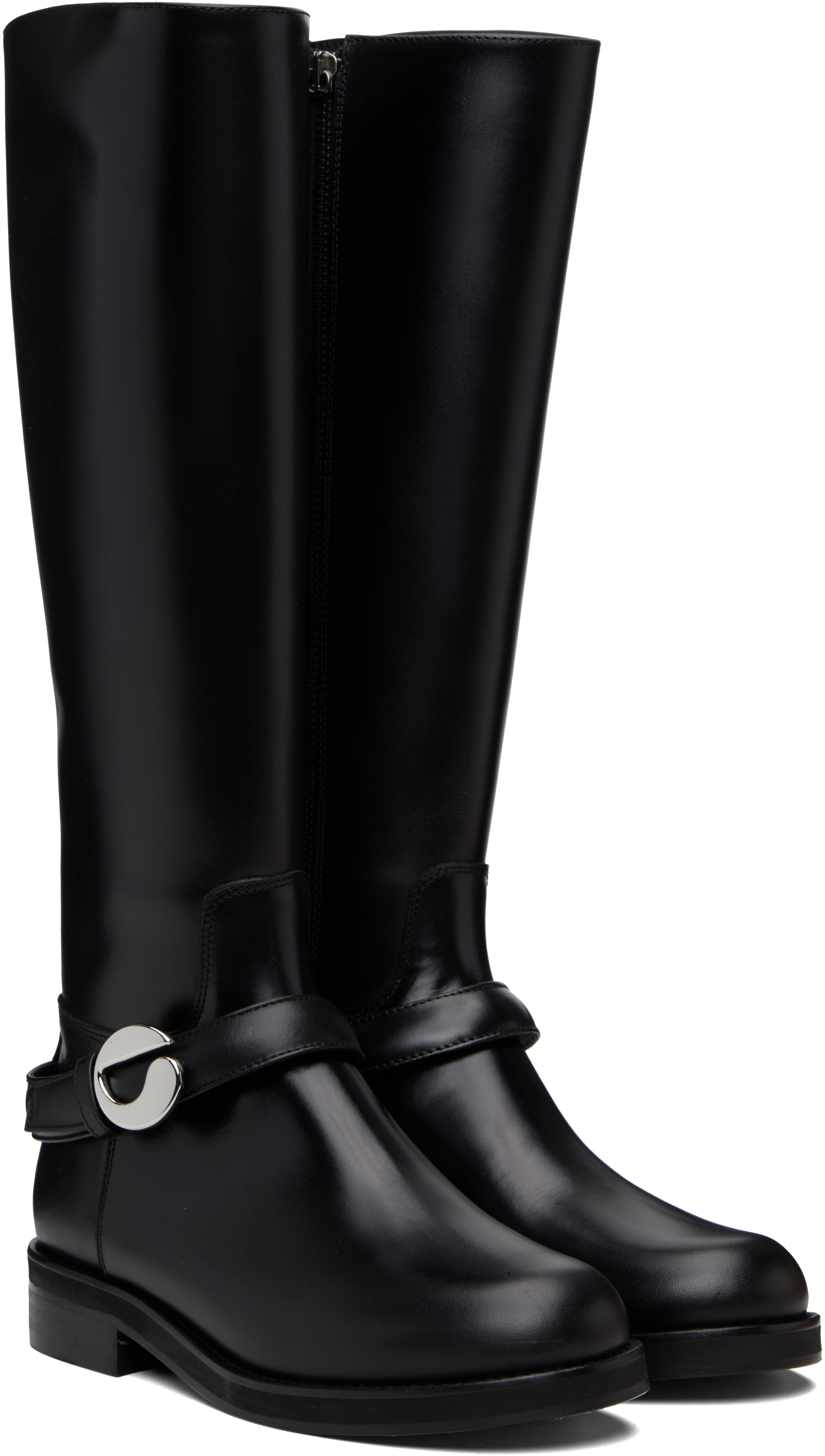 Coperni Stylish Knee-high Ankle Boots Buckle Detail In Black