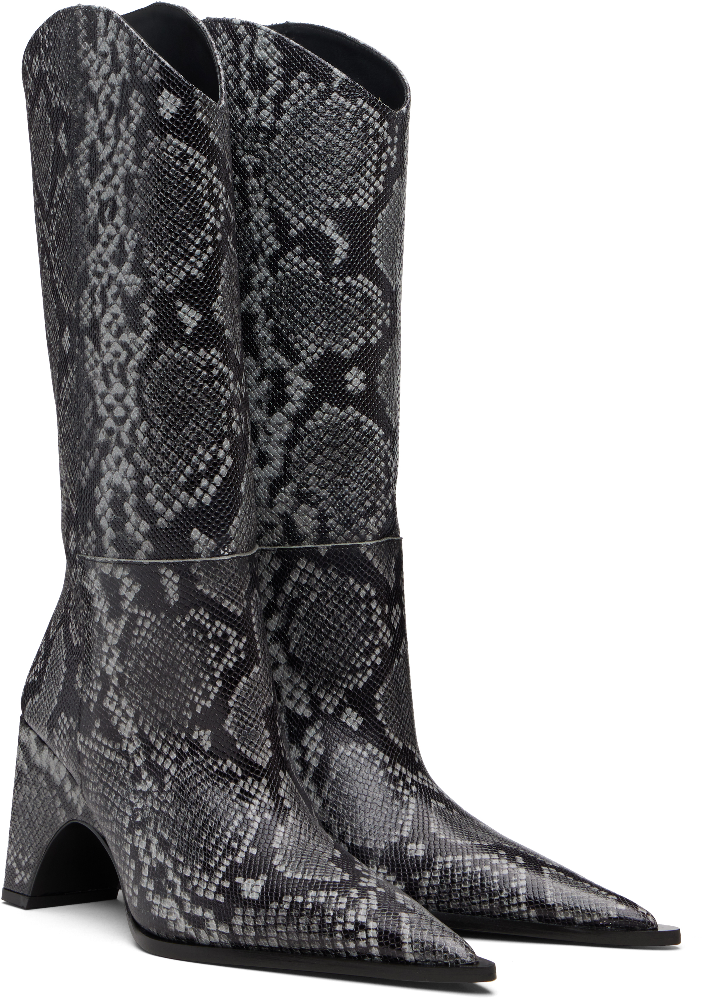 Coperni Cowboy Bridge Boots In Python Print In Black