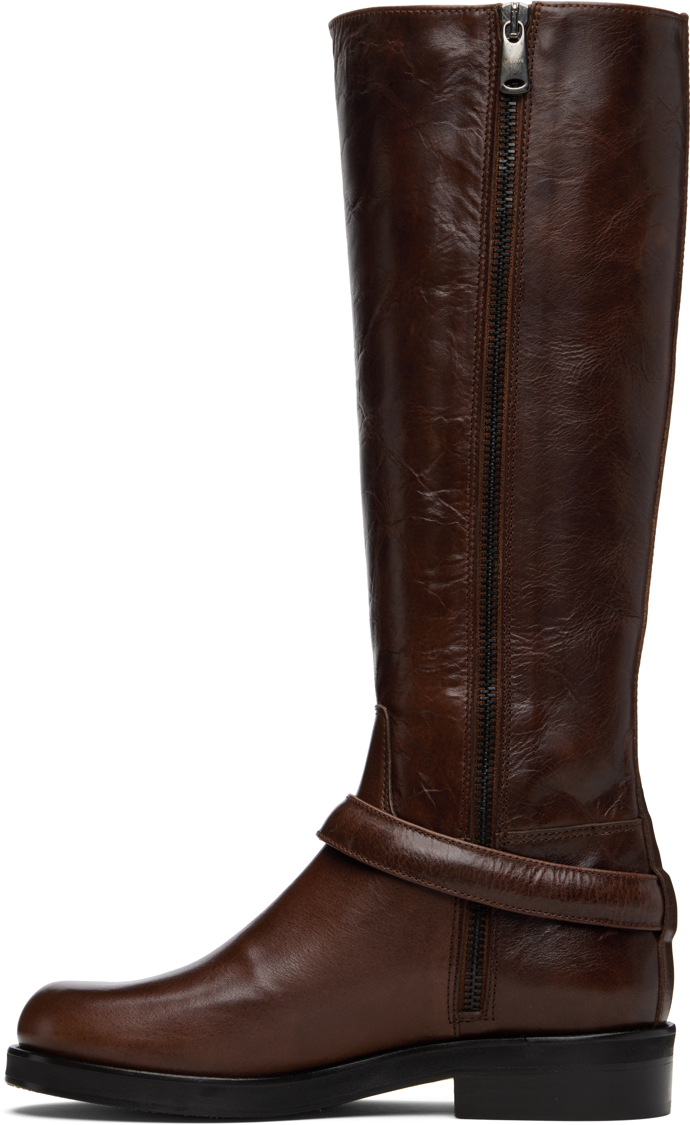 Coperni Brown Belt Cavalier Tall Boots In Brown