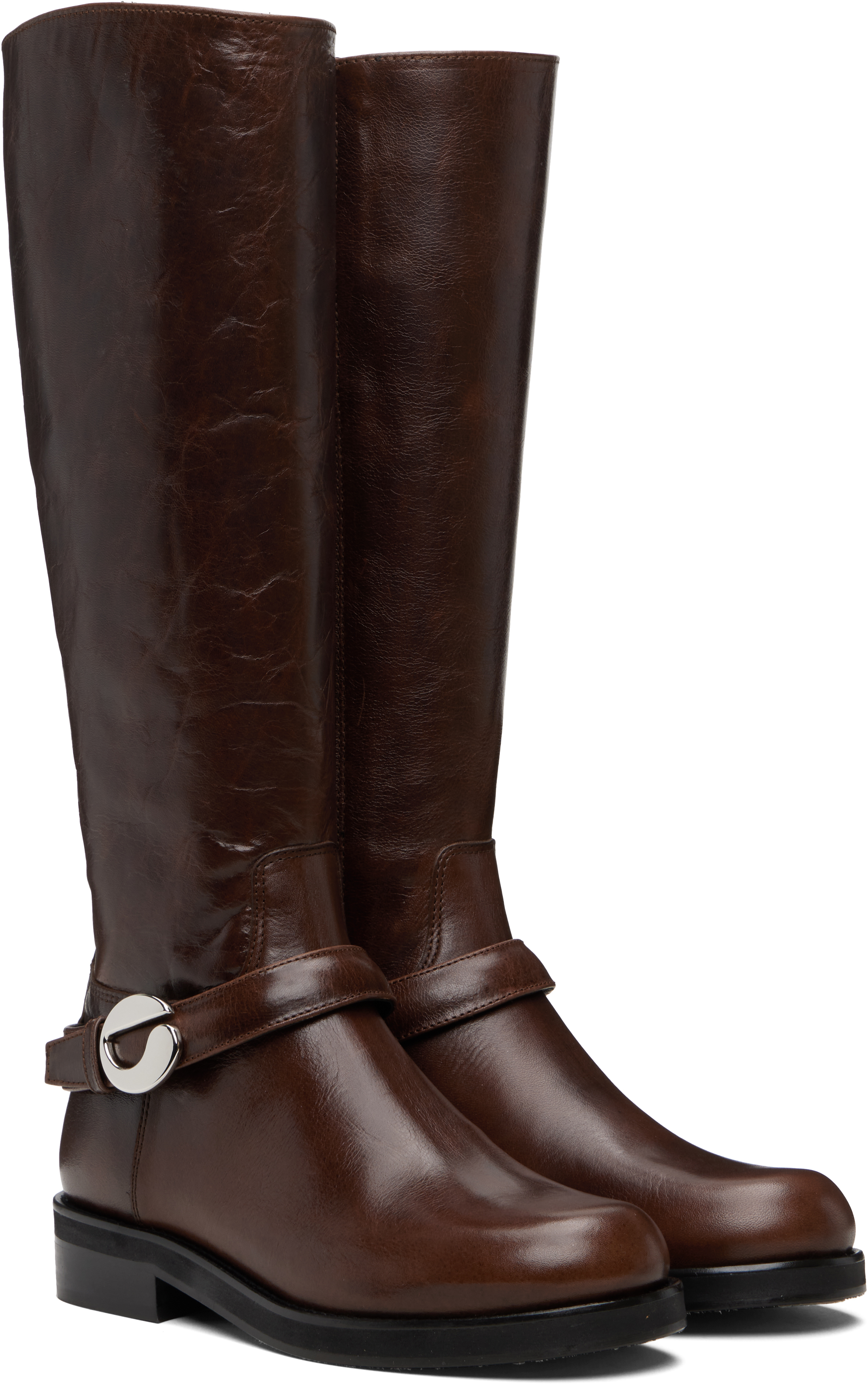 Coperni Brown Belt Cavalier Tall Boots In Brown