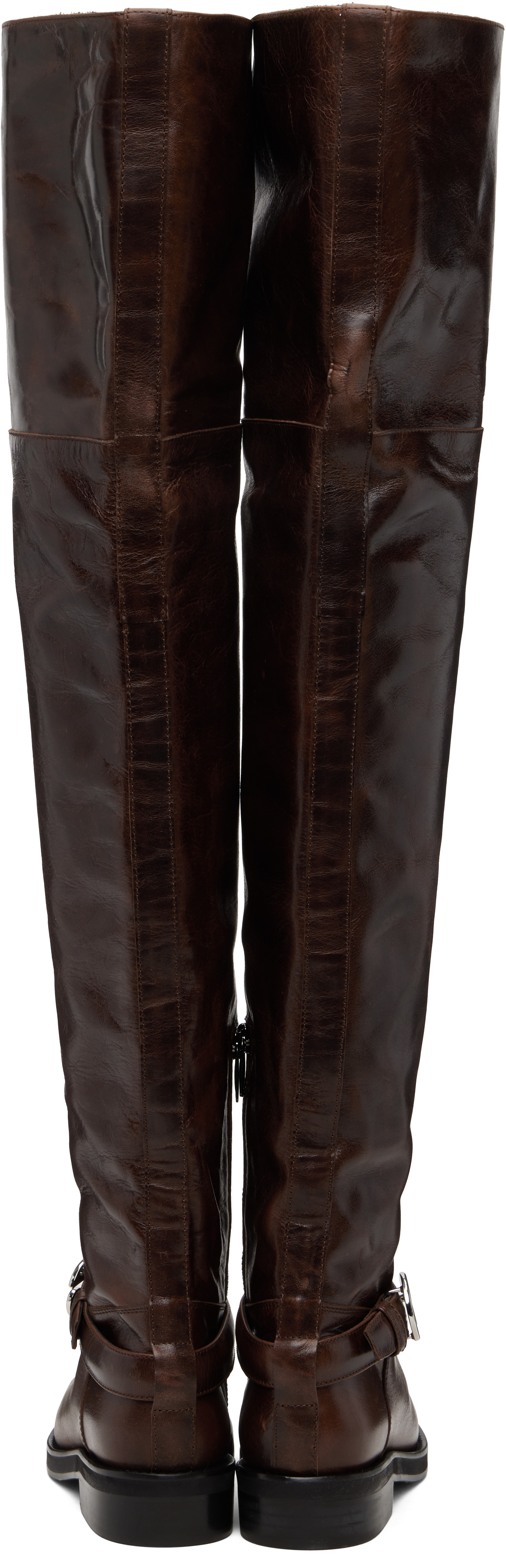 Coperni Leather Over-the-knee Boots In Brown