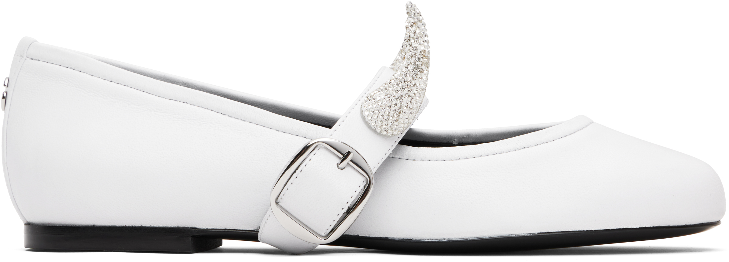 Coperni White Disney Horn Ballerina Flats In Silver