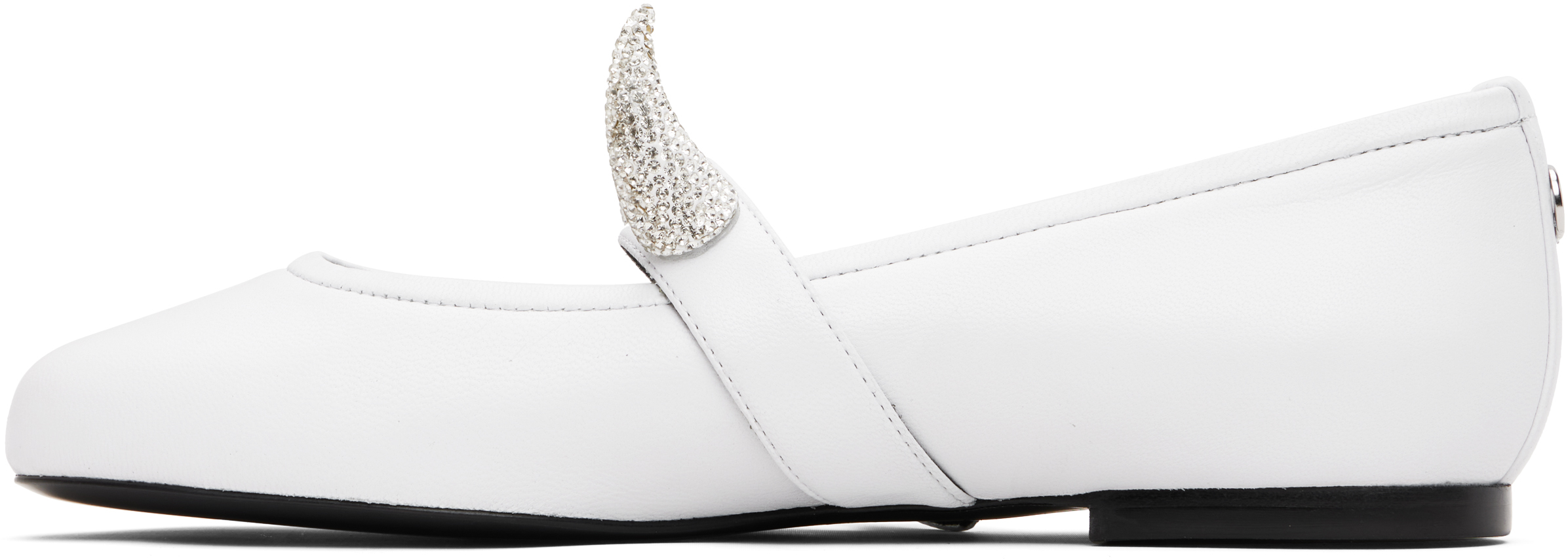 Coperni White Disney Horn Ballerina Flats In Silver